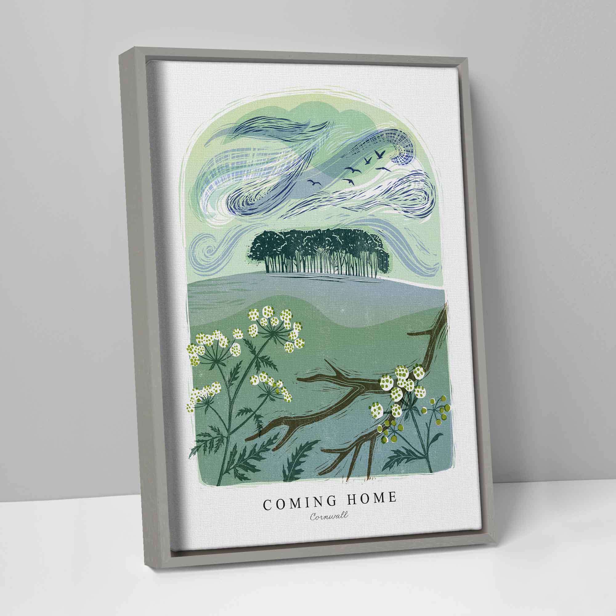 Coming Home Arched Lino Framed Canvas