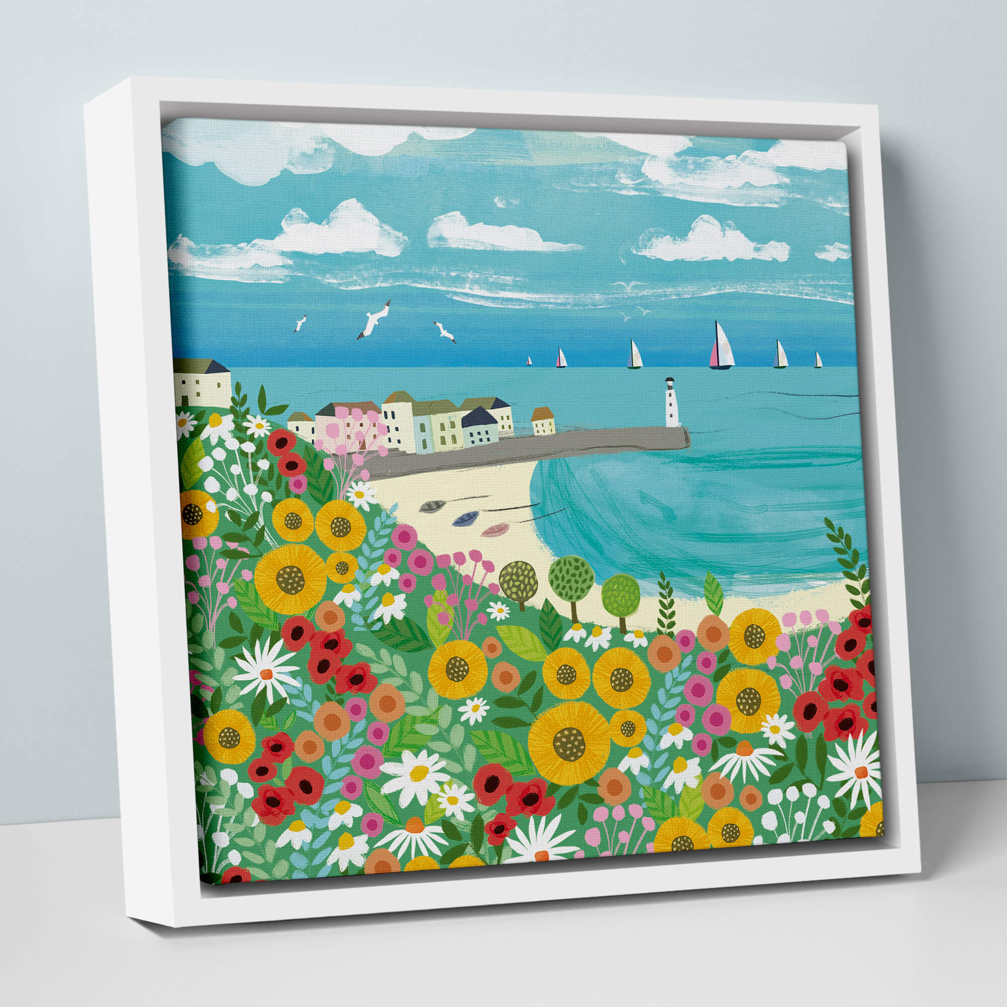 Spring In St Ives Small Framed Canvas