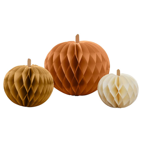 Halloween Paper Honeycomb Pumpkins