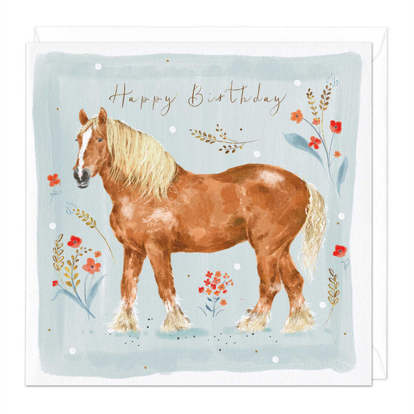 The North American Belgium Draught horse birthday card