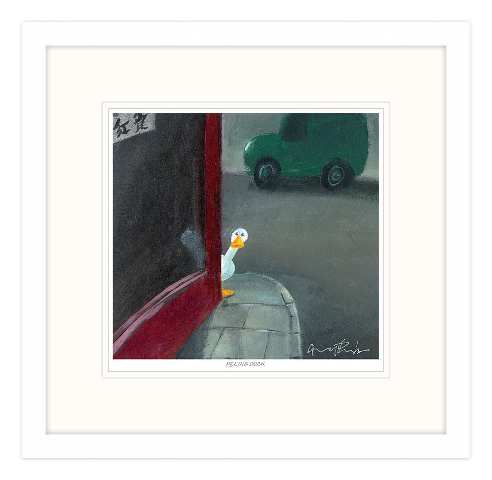 Peeking Duck Framed Print