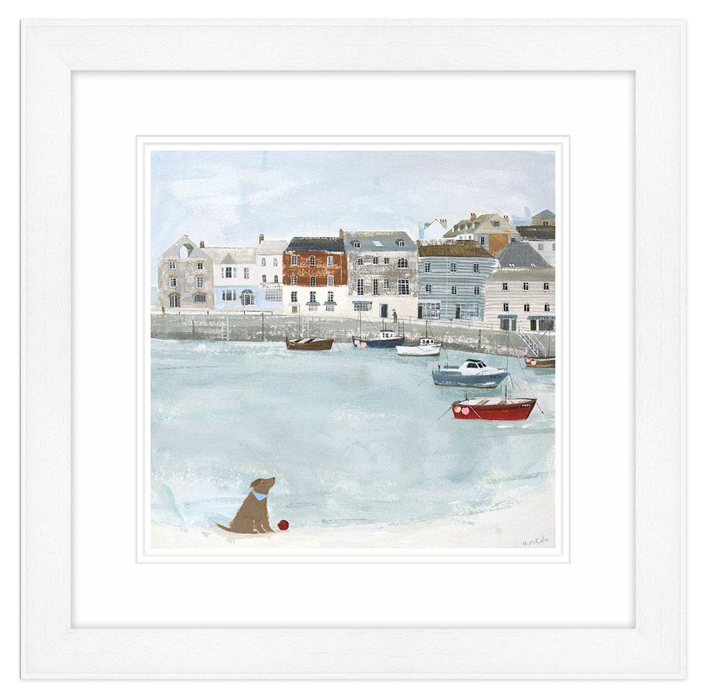 Padstow Harbour Boats Large Framed Print