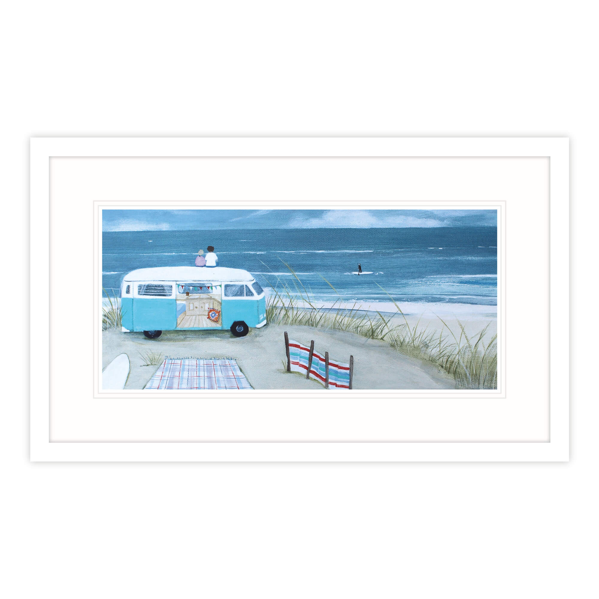 Social Distancing Small Framed Print