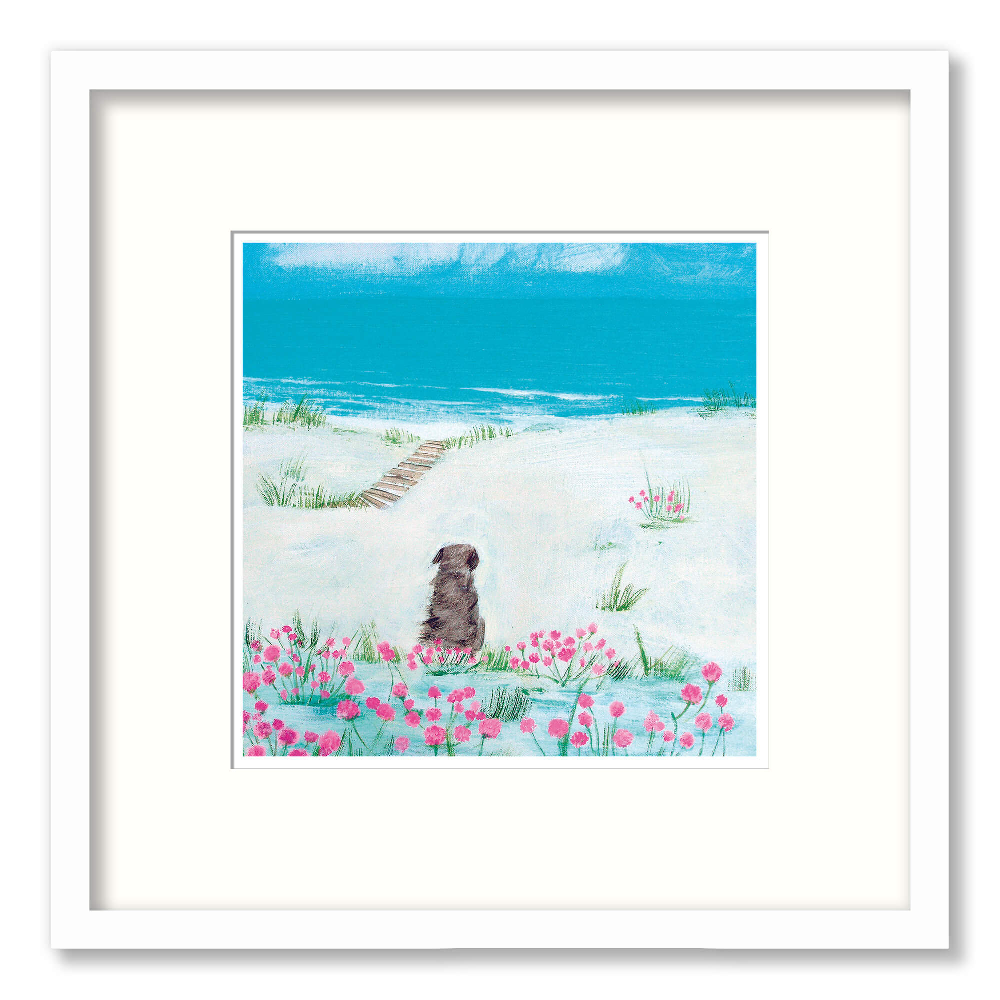 Sea Pinks Mini Square Framed Print