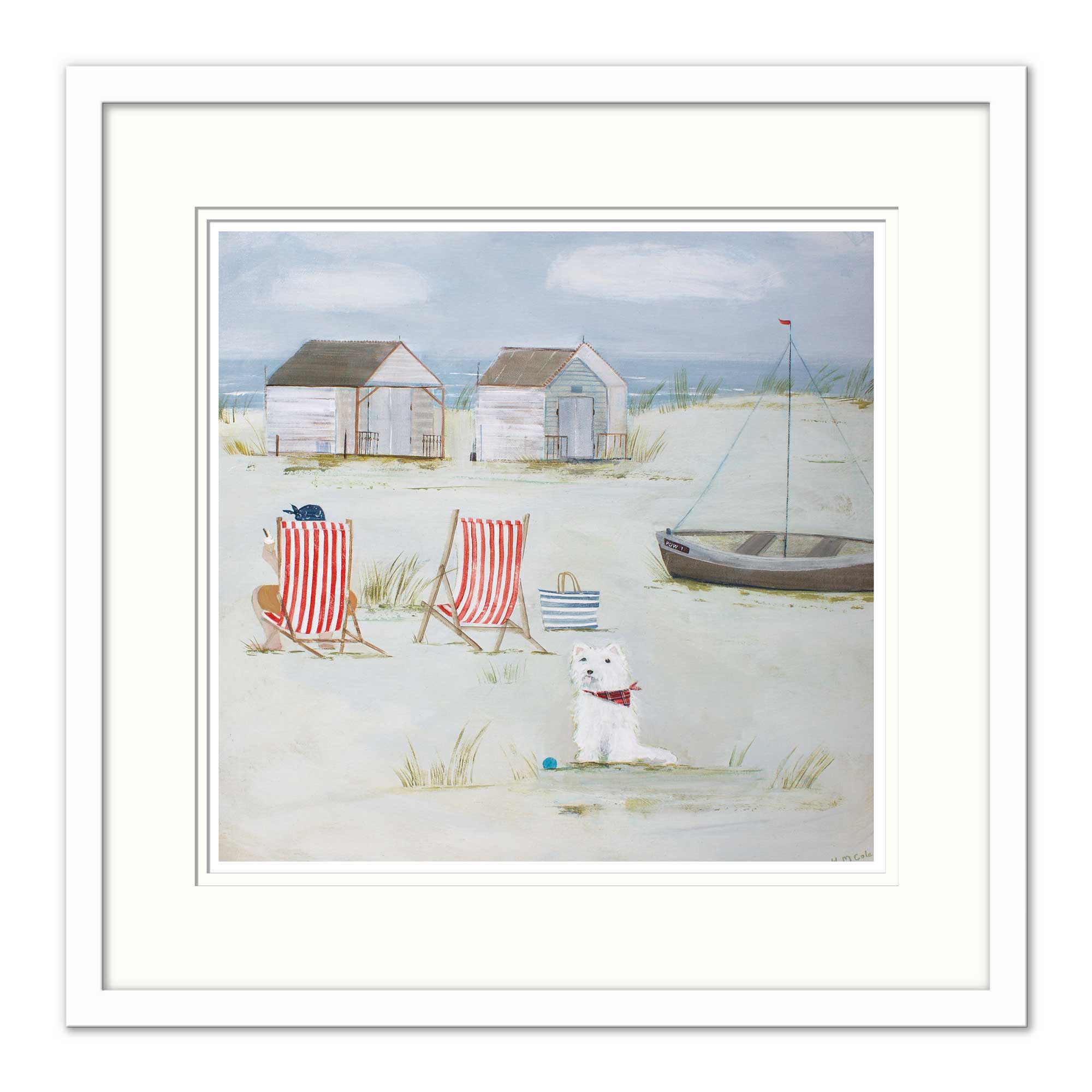 Westie On The Dunes Framed Print