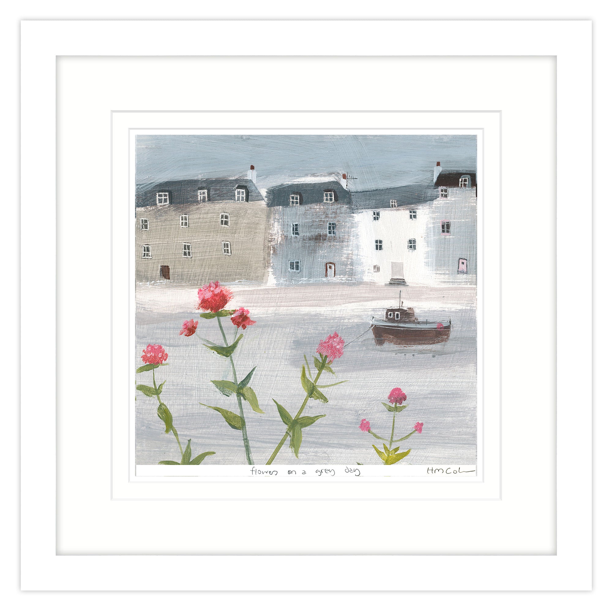 Flowers On A Grey Day Small Framed Print