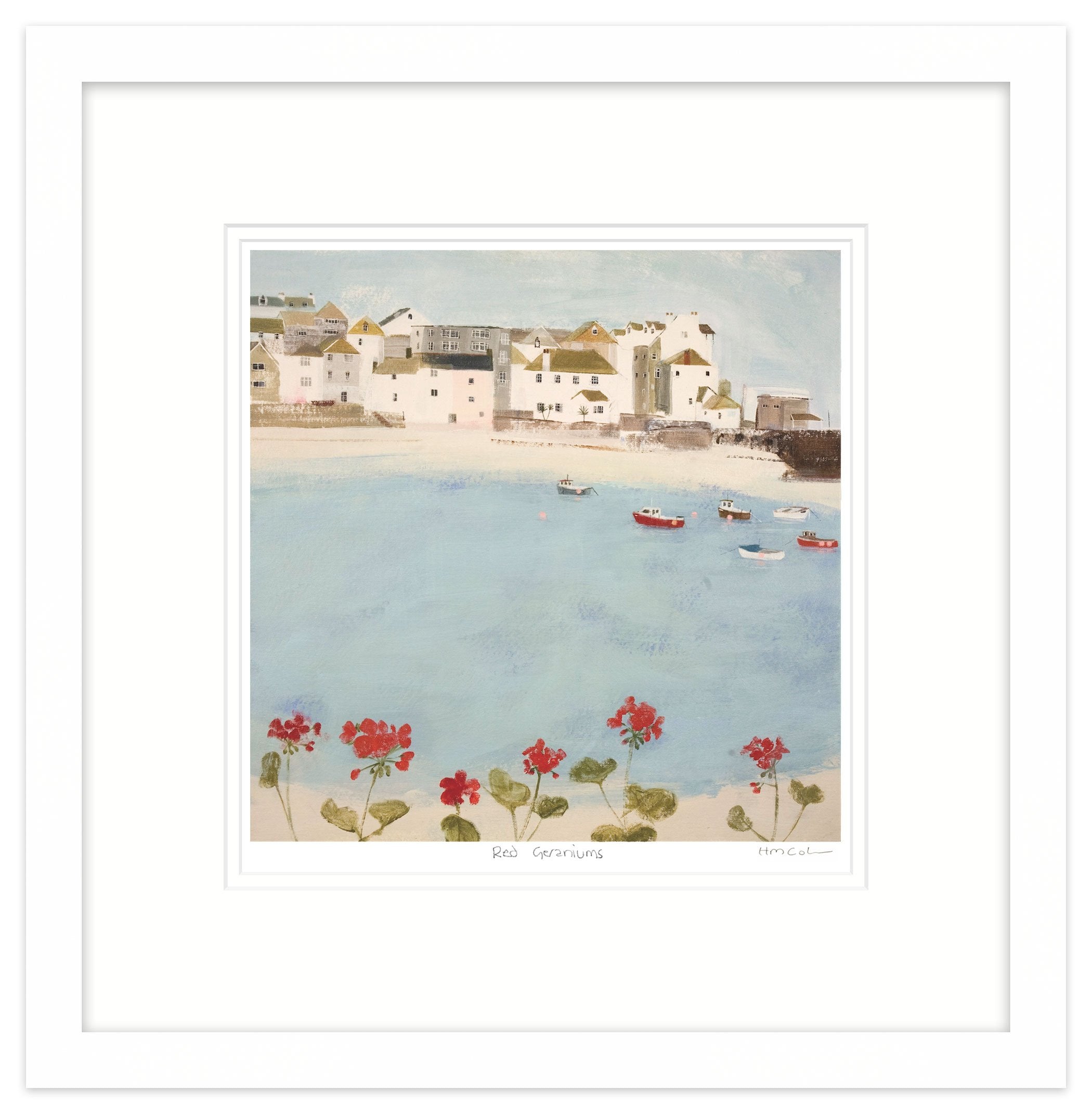 Red Geraniums Framed Print