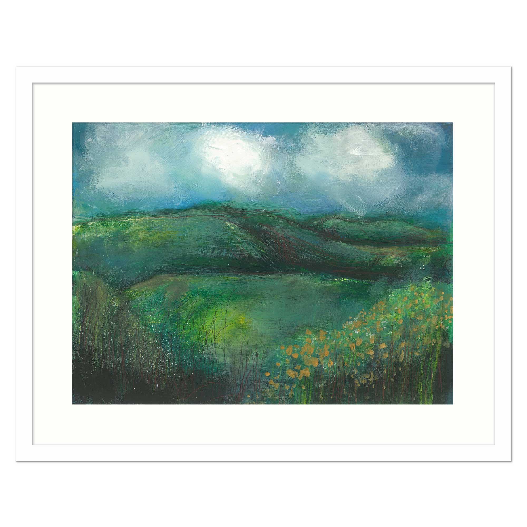 Blossoming Foothills Medium Framed Print