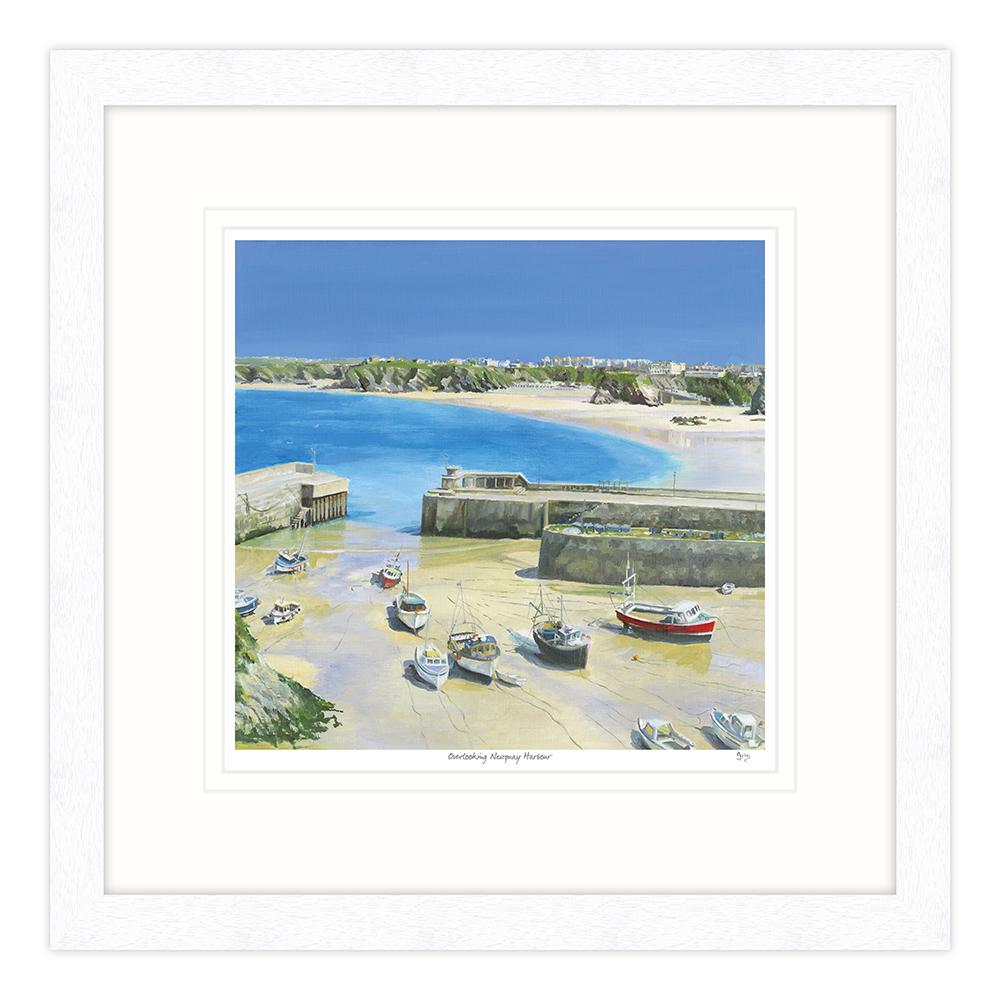 Overlooking Newquay Harbour Framed Print