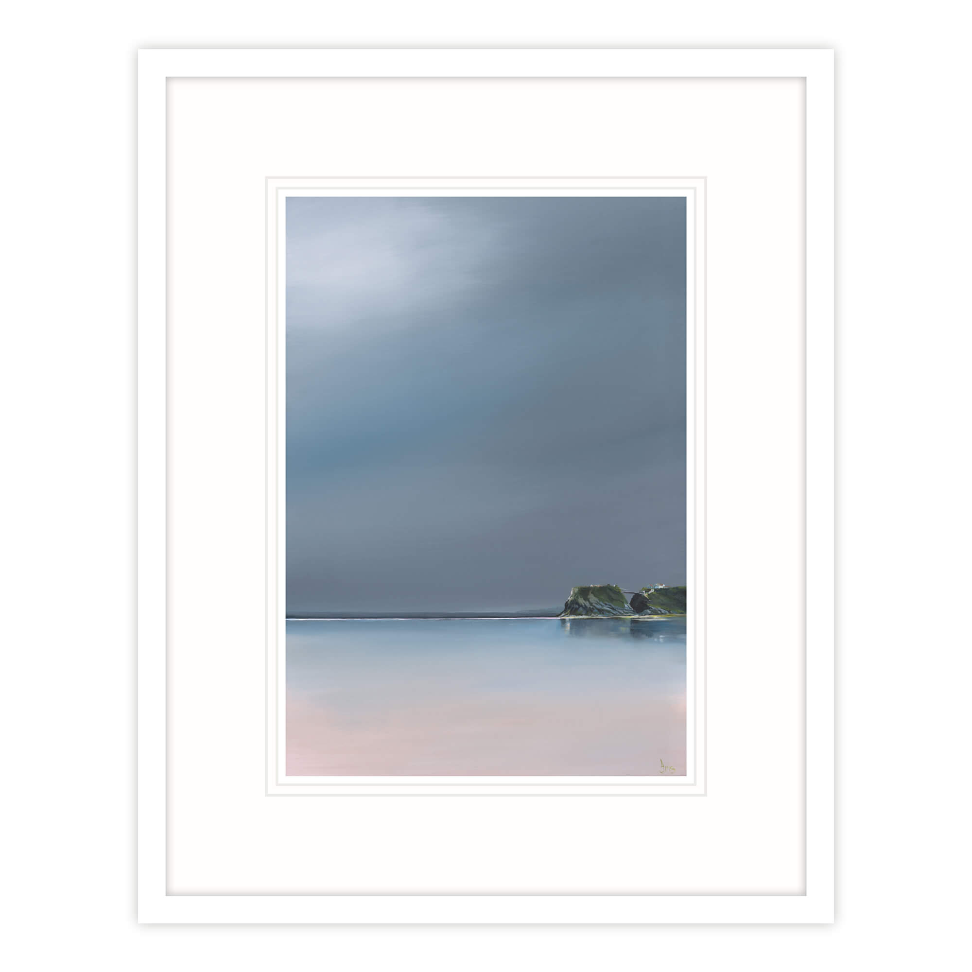 Grey Dawn On Towan Beach Framed Print