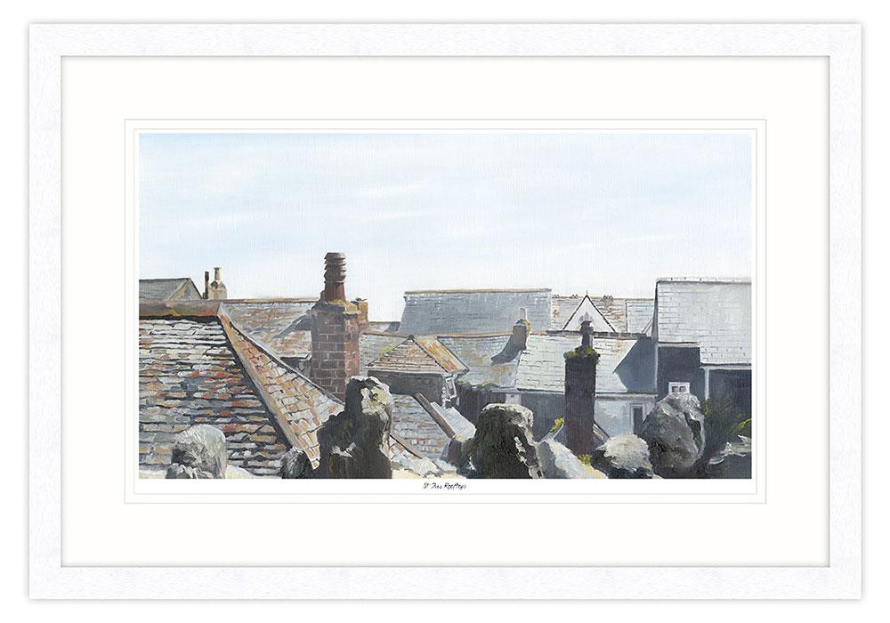 St Ives Rooftops Framed Print