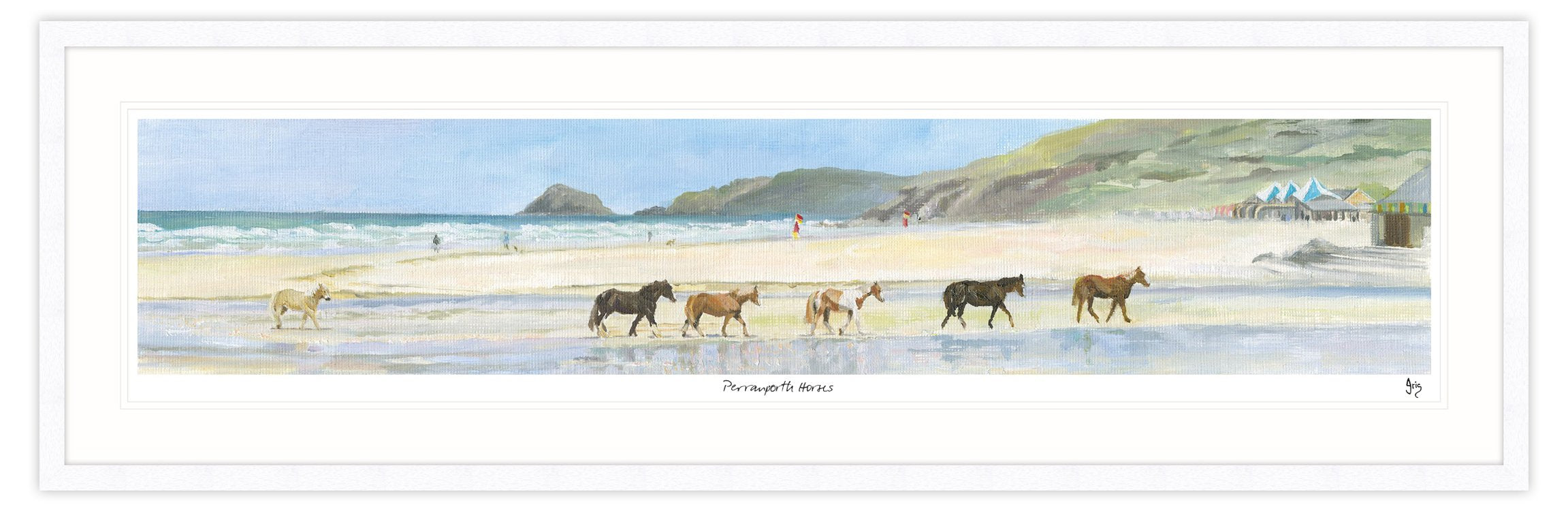 Perranporth Horses Framed Print