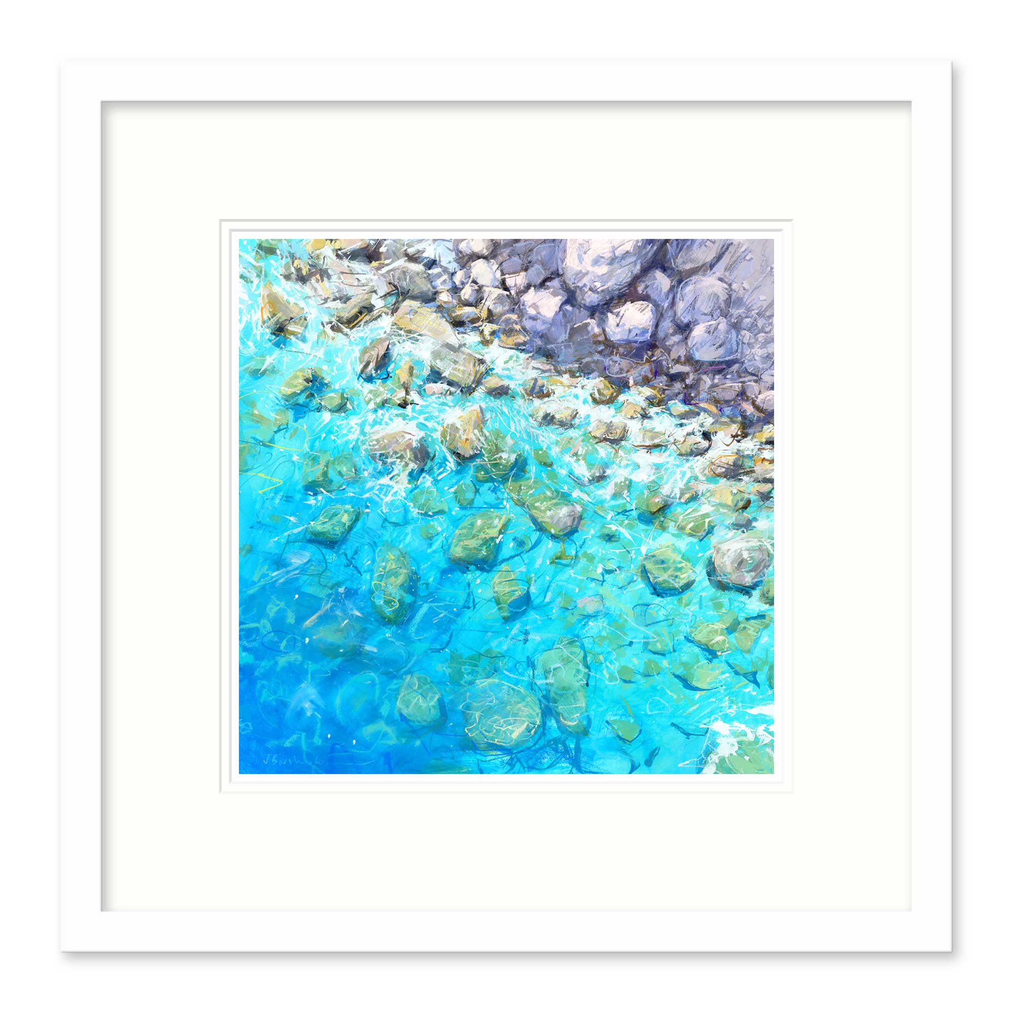 Rocks At Myrtos Beach Framed Print