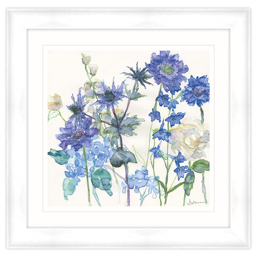 Sea Holly And Larkspur Framed Print