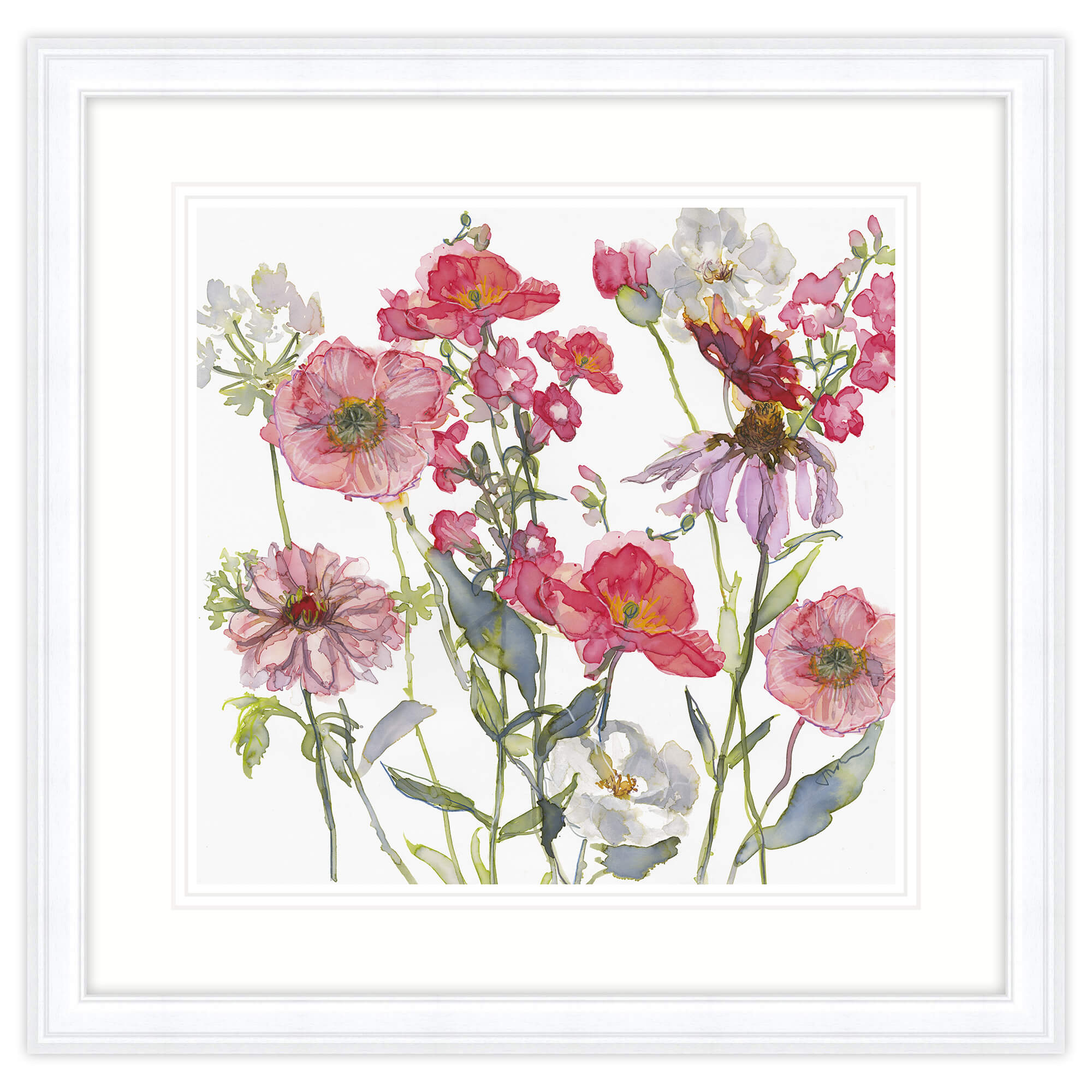Dahlia, Pensleman & Echinacea Framed Print