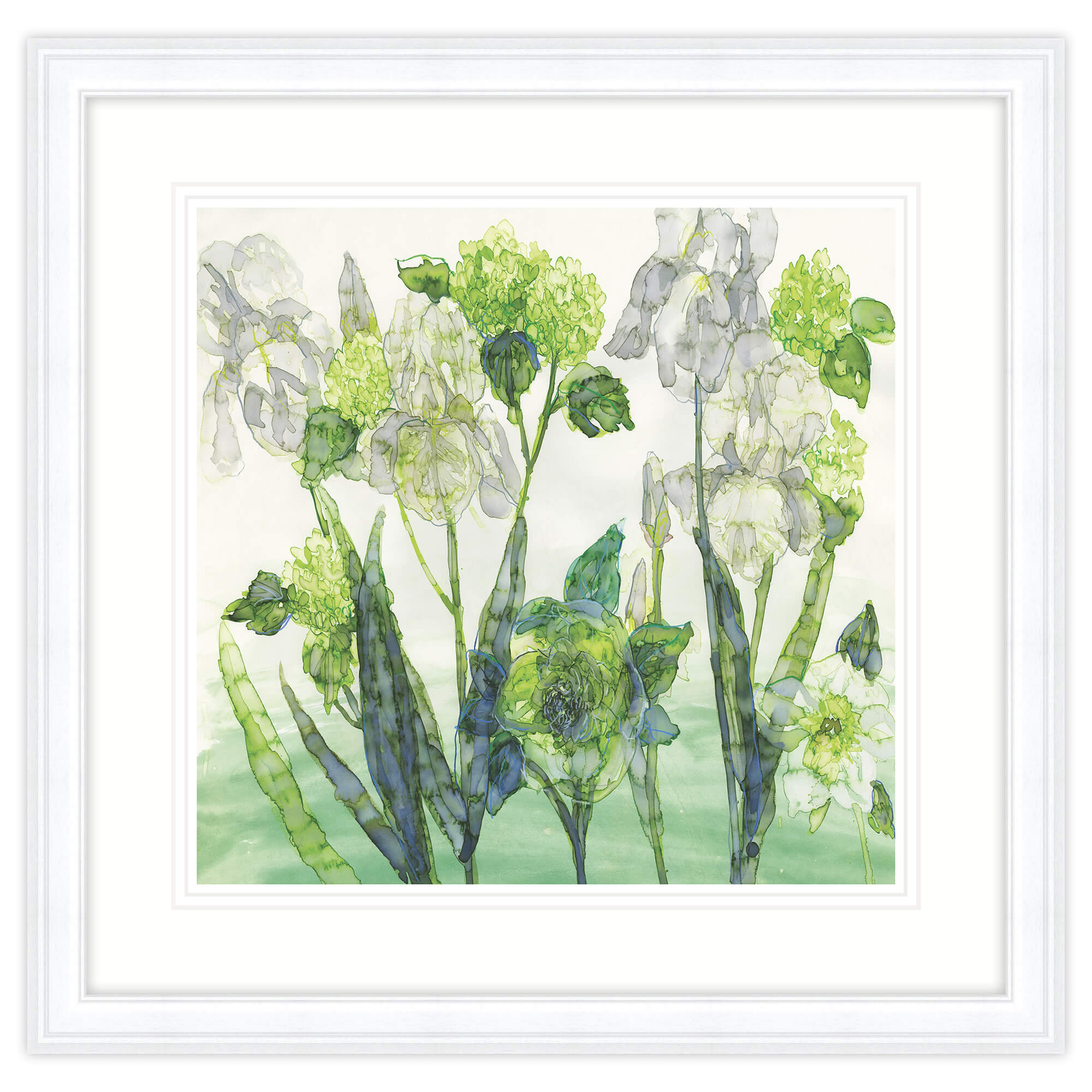 Iris, Hellebore & Viburnum Framed Print