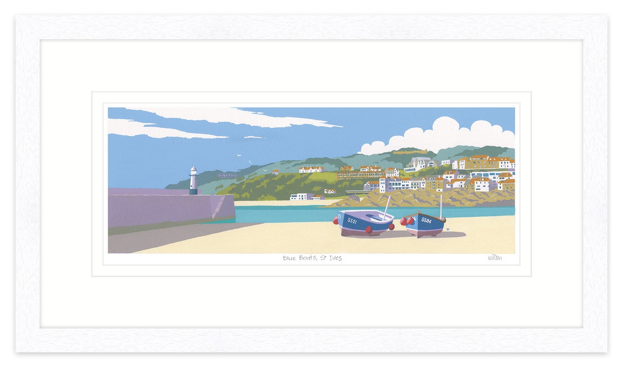 Blue Boats St Ives Framed Print