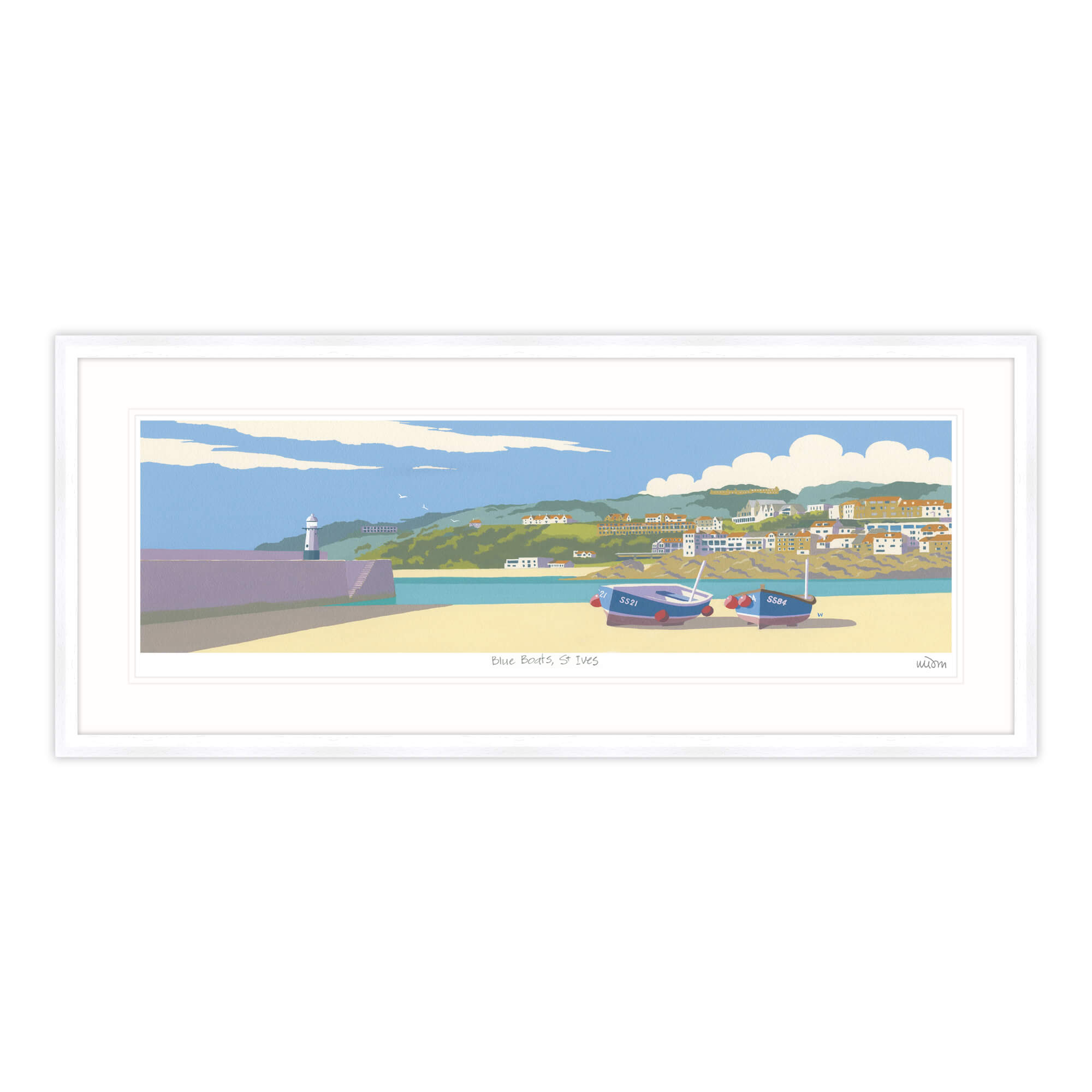 Blue Boats St Ives Framed Print
