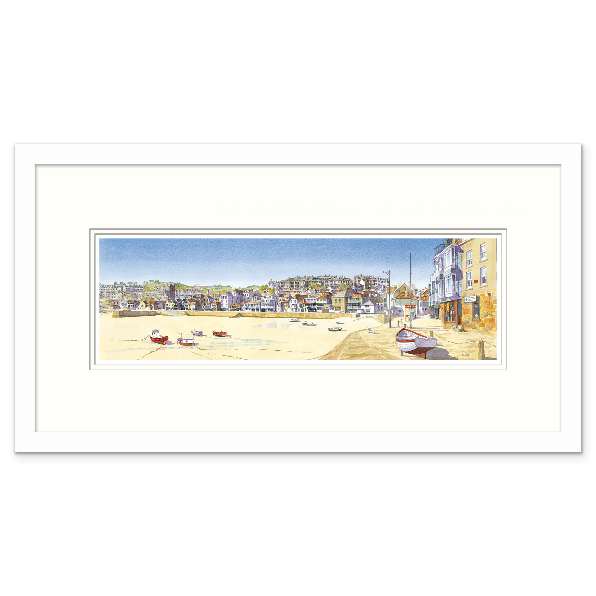 St Ives Wharf Medium Framed Print