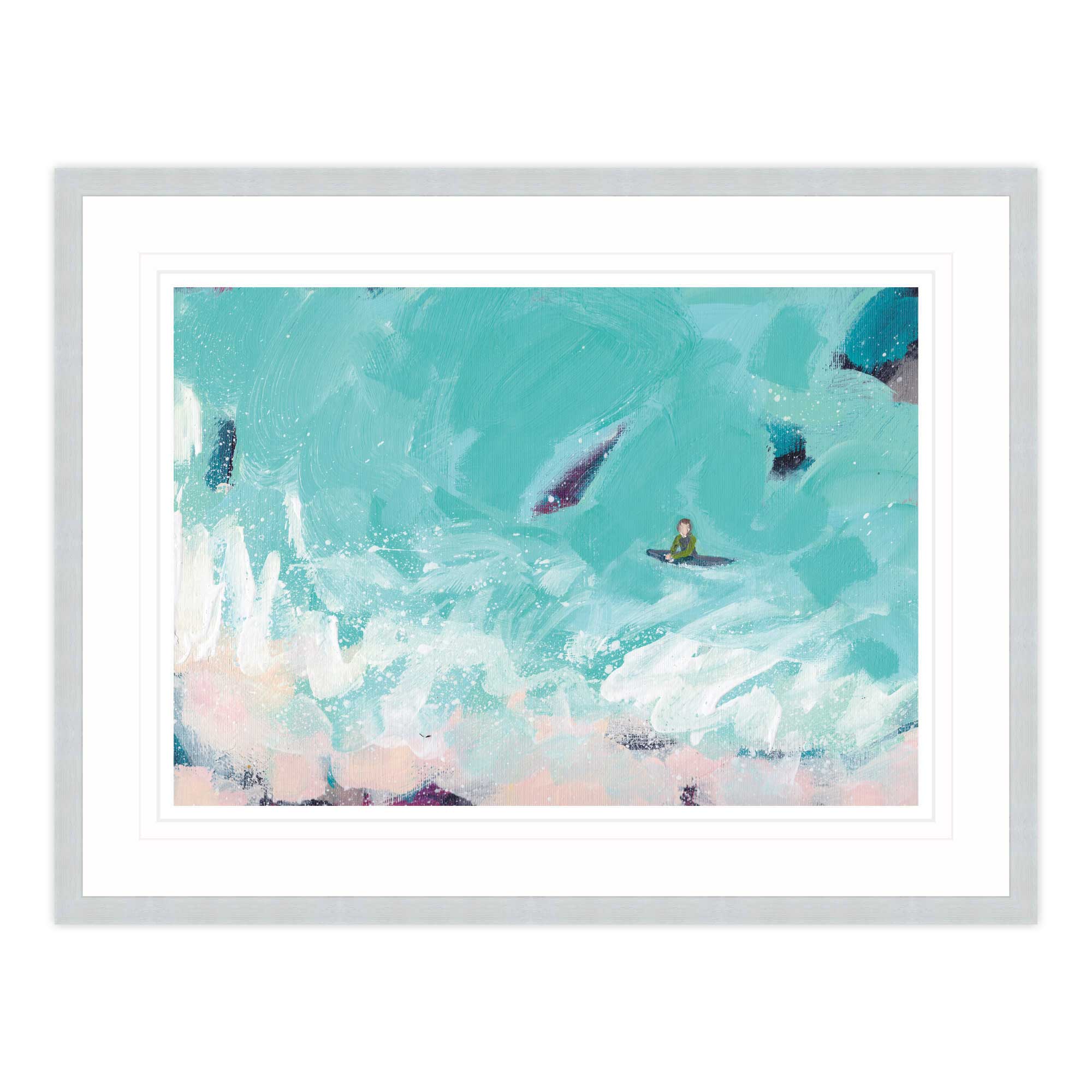 Waiting For A Wave Framed Print