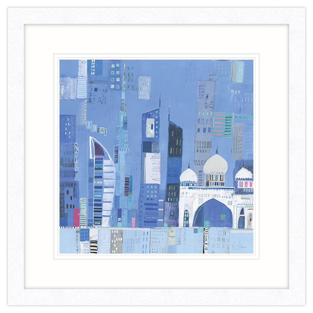 Dubai Skyline Art Framed Print