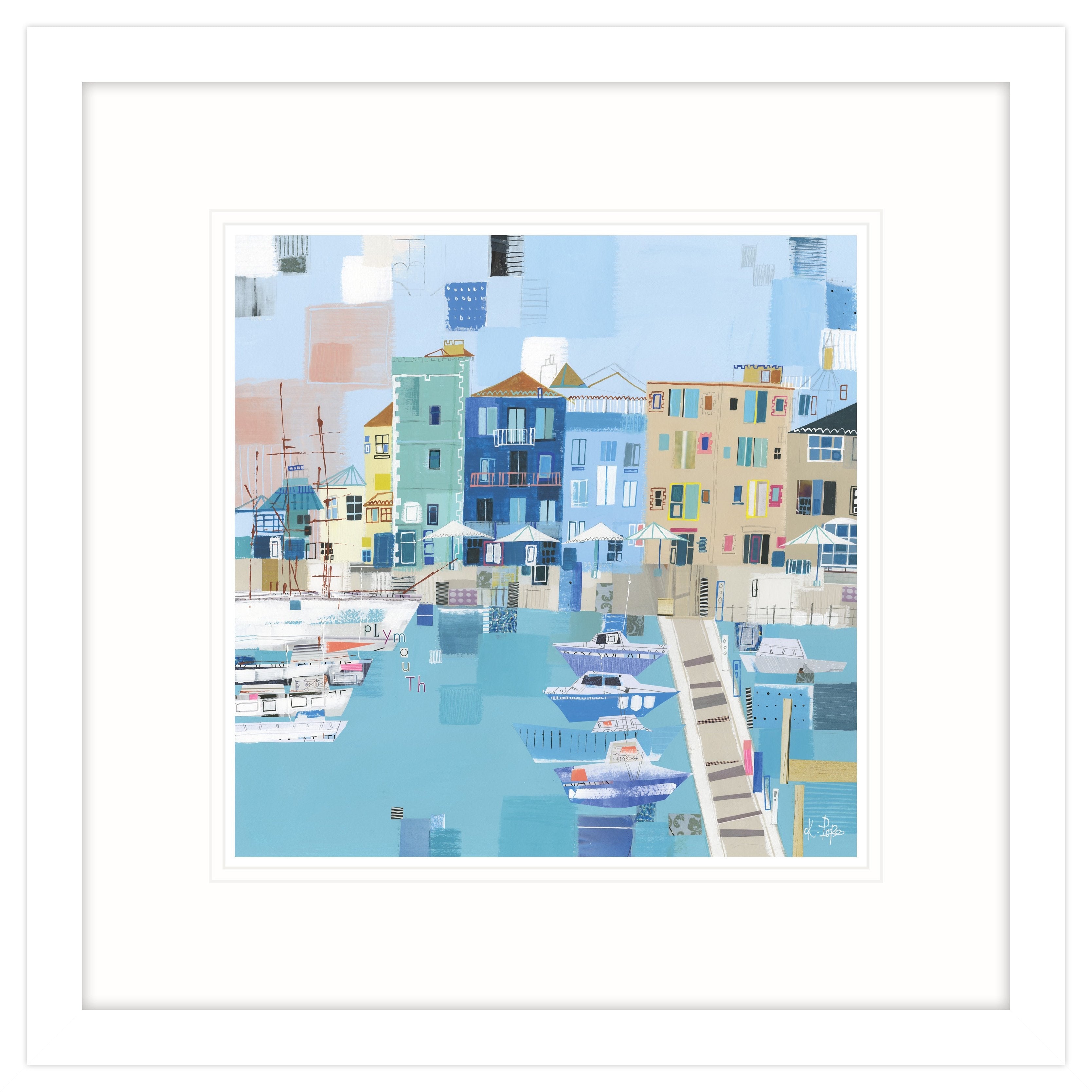 Plymouth Patchwork Framed Print