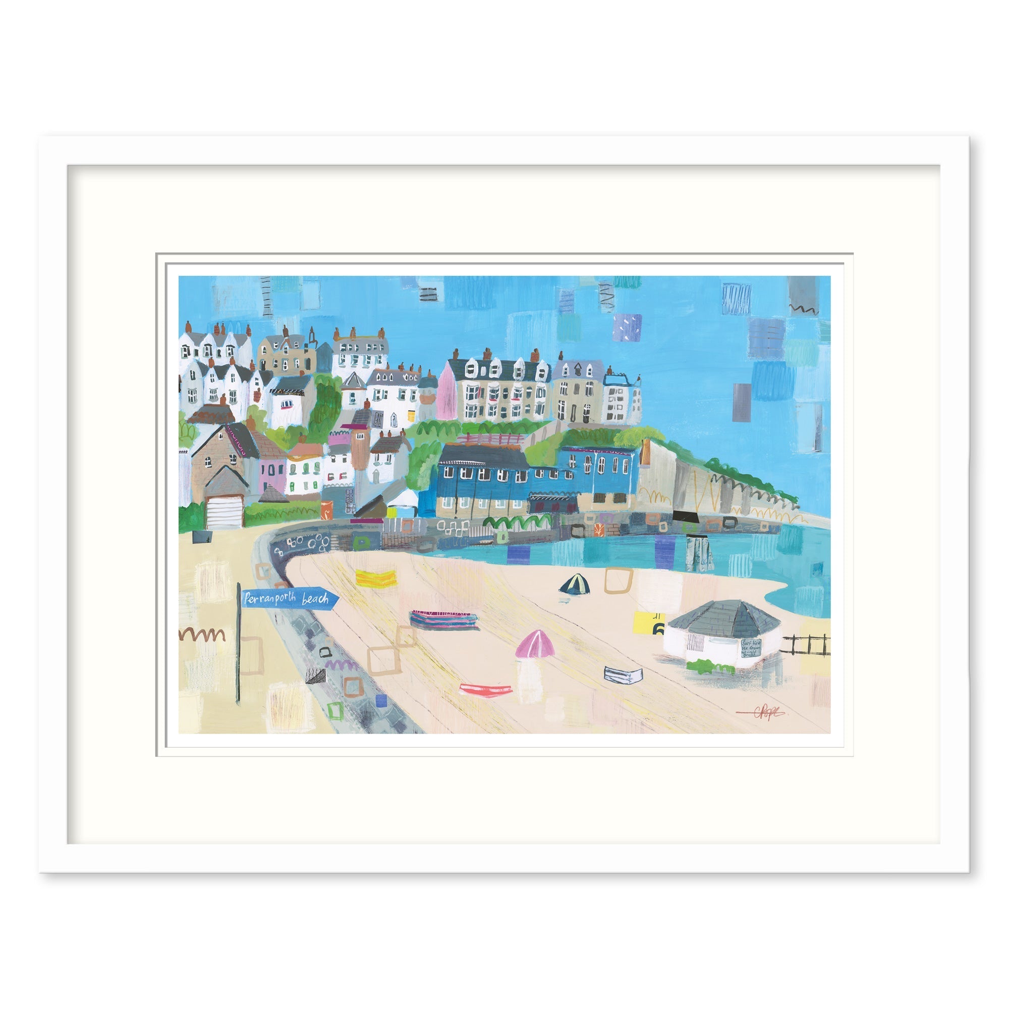 Perranporth Beach Small Framed Print