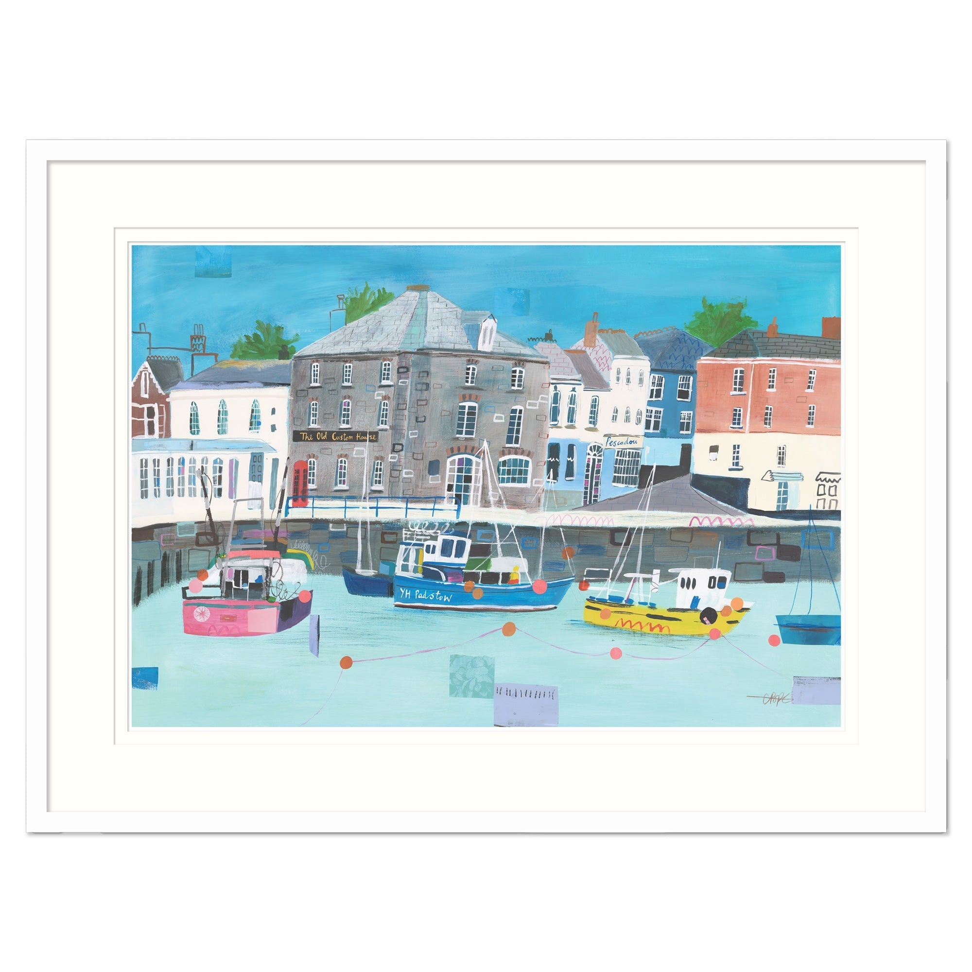 Padstow Harbour Large Framed Print
