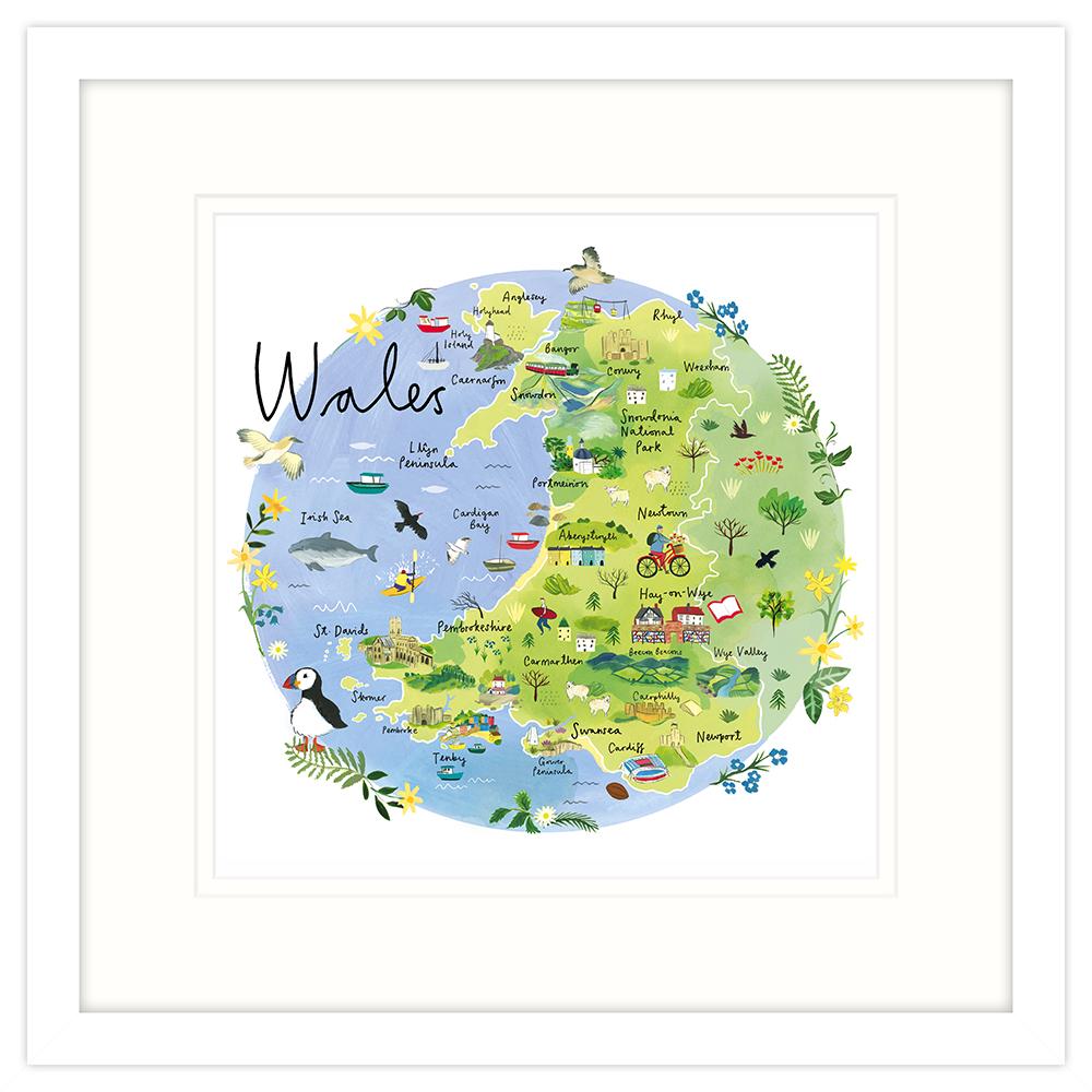 Wales Map Framed Print