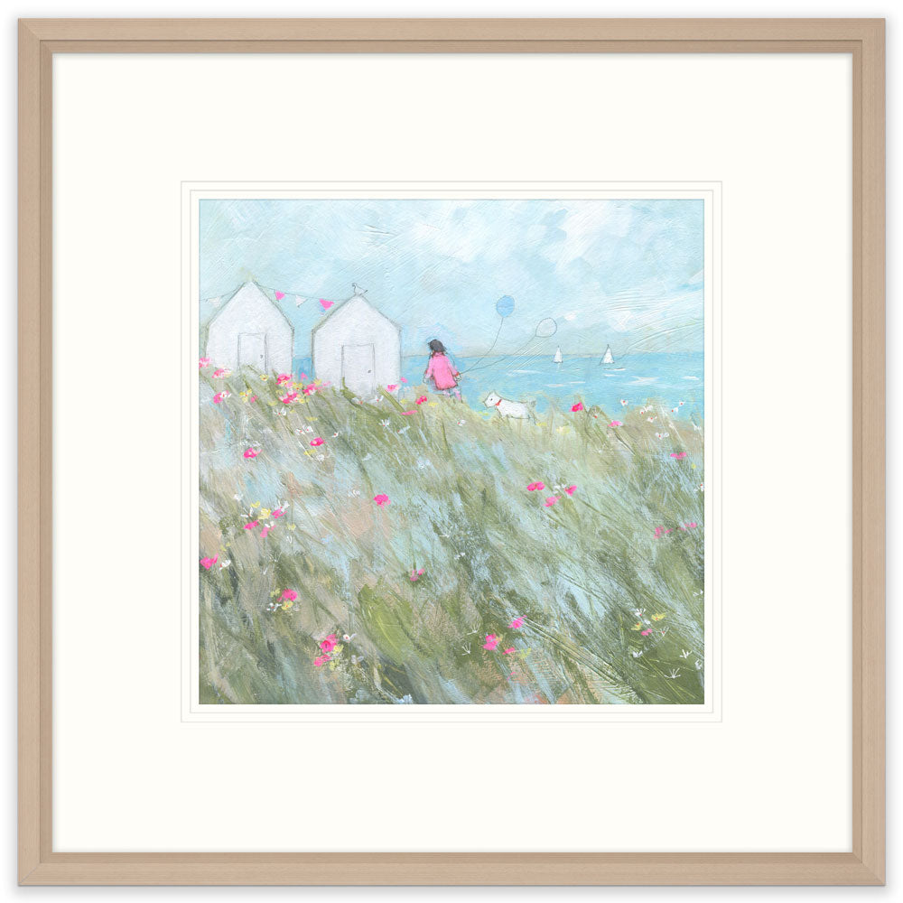 Balloons & Beach Huts Framed Print