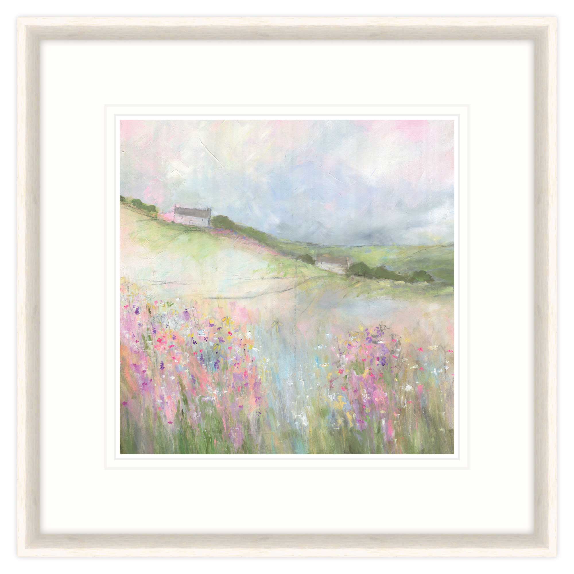 Pink Meadow Flowers Framed Print