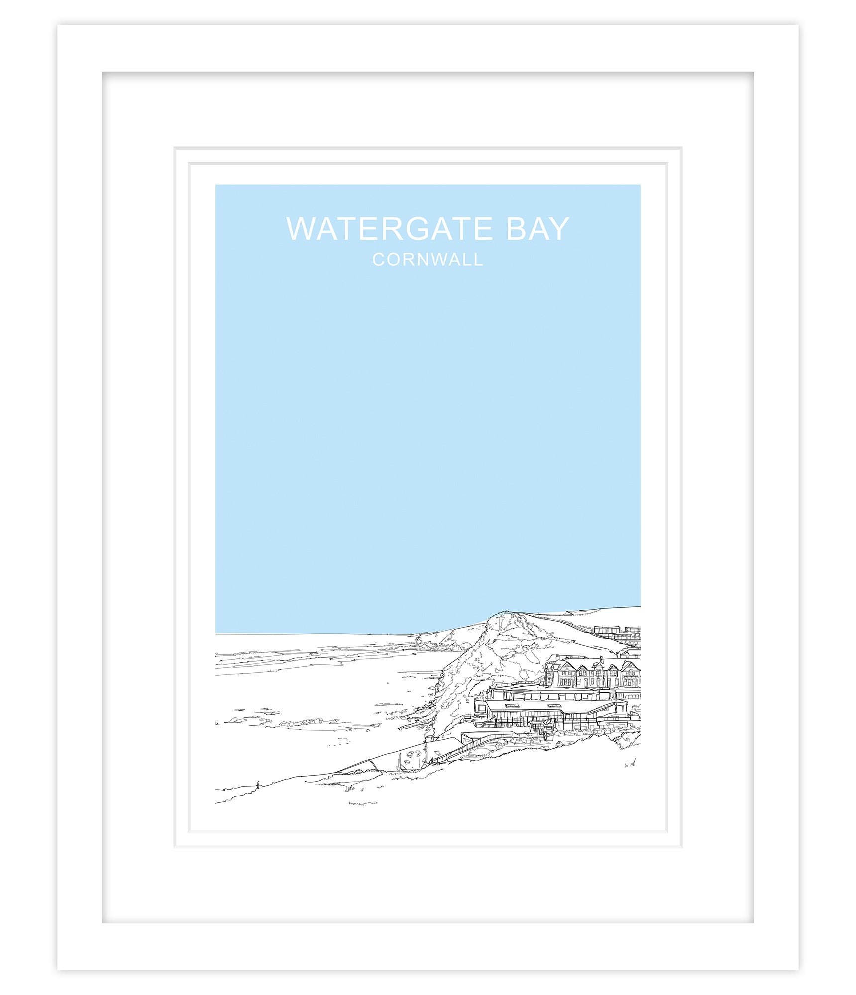 Watergate Blue Framed Print