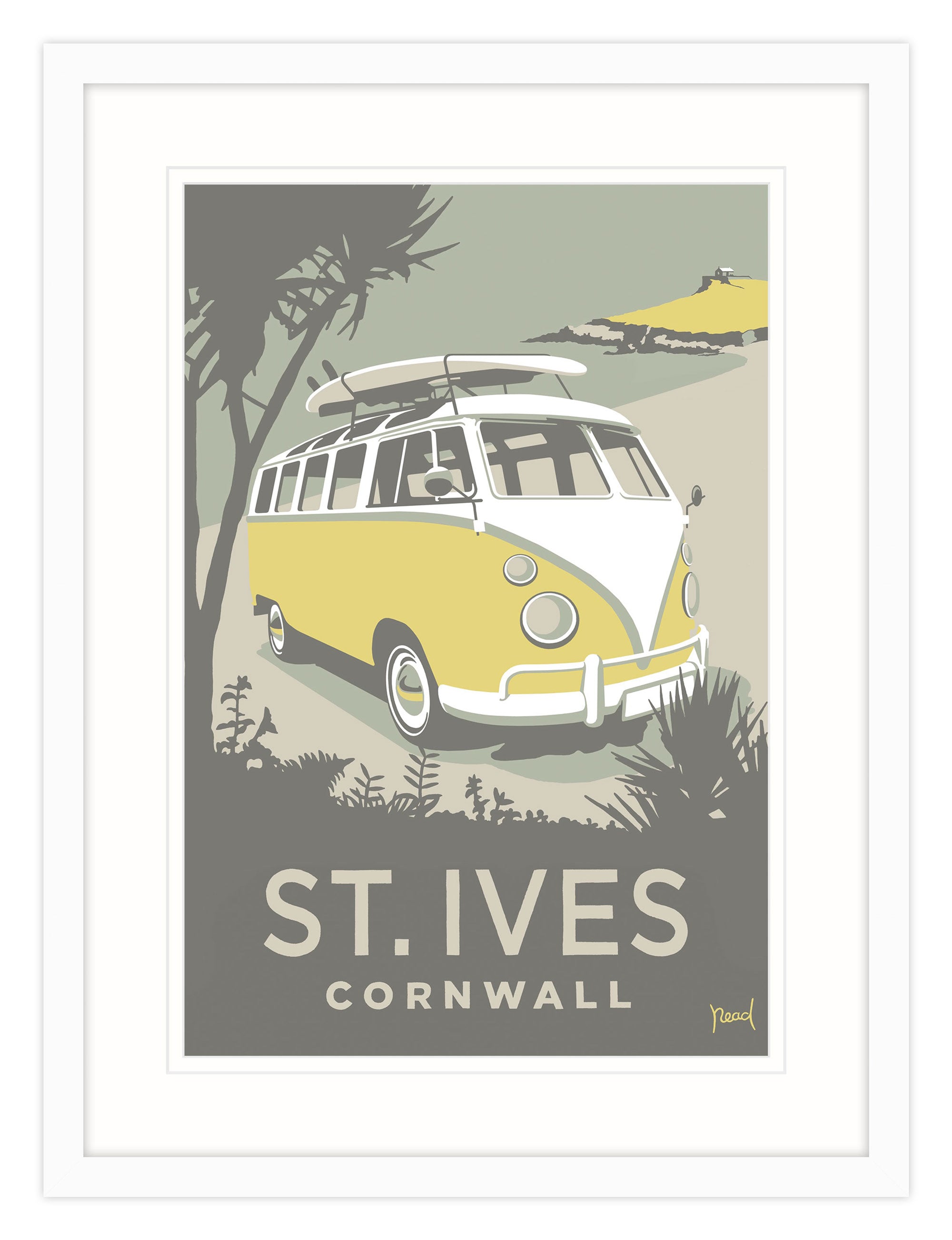 St Ives Camper Framed Print