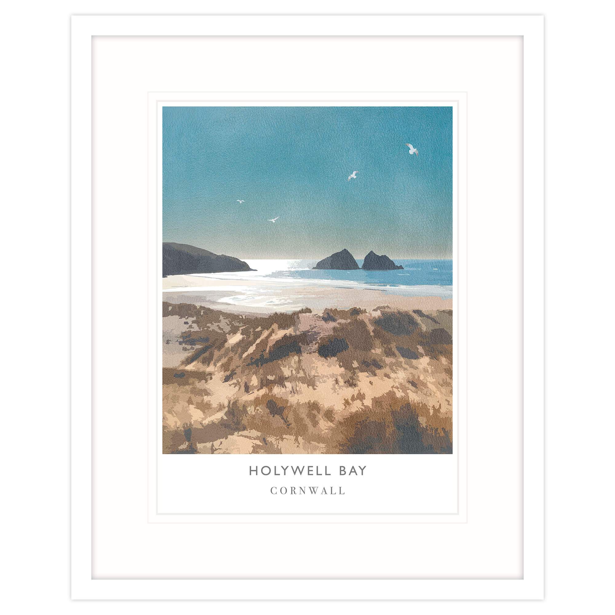 Holywell Bay Large Framed Print