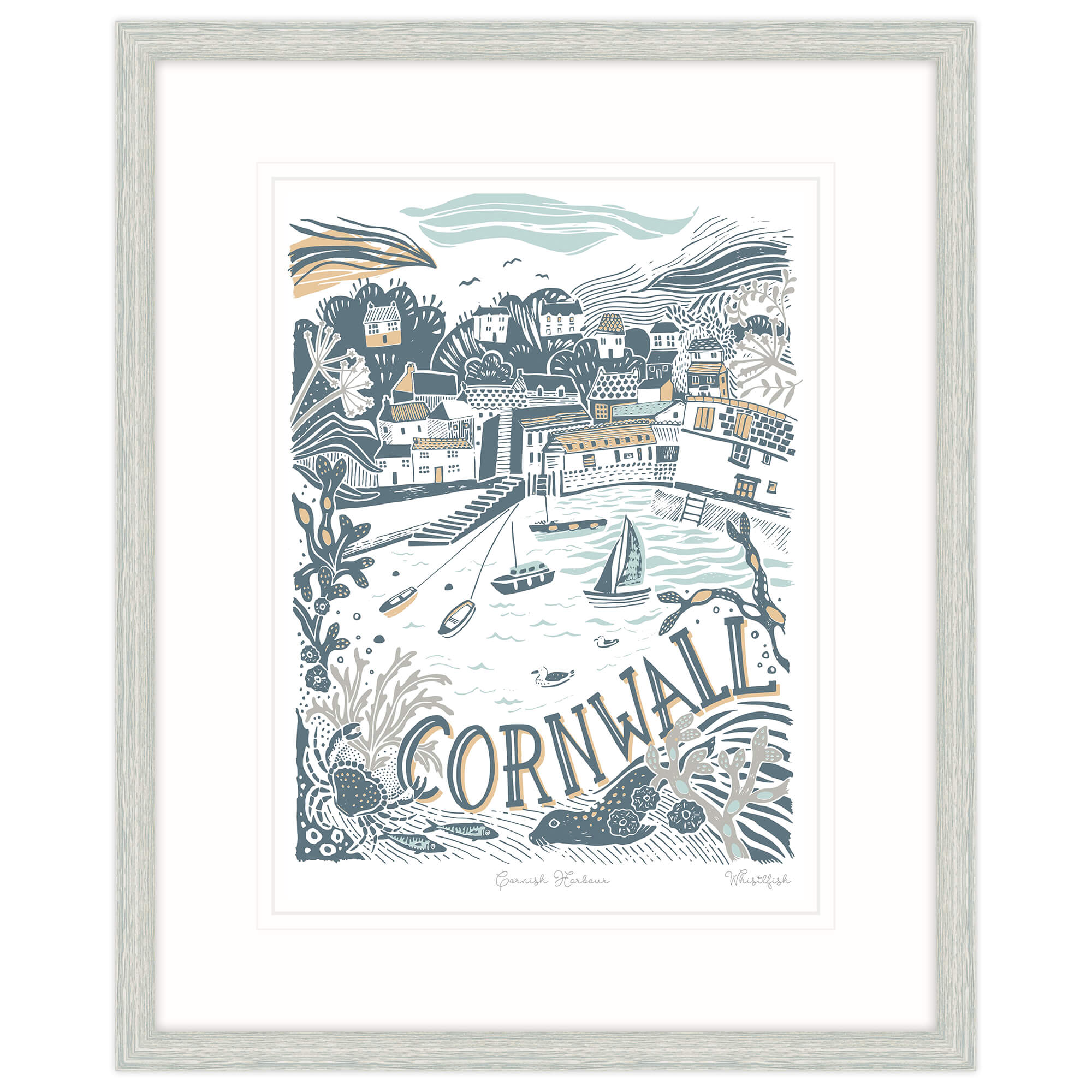 Cornwall Harbour Framed Print