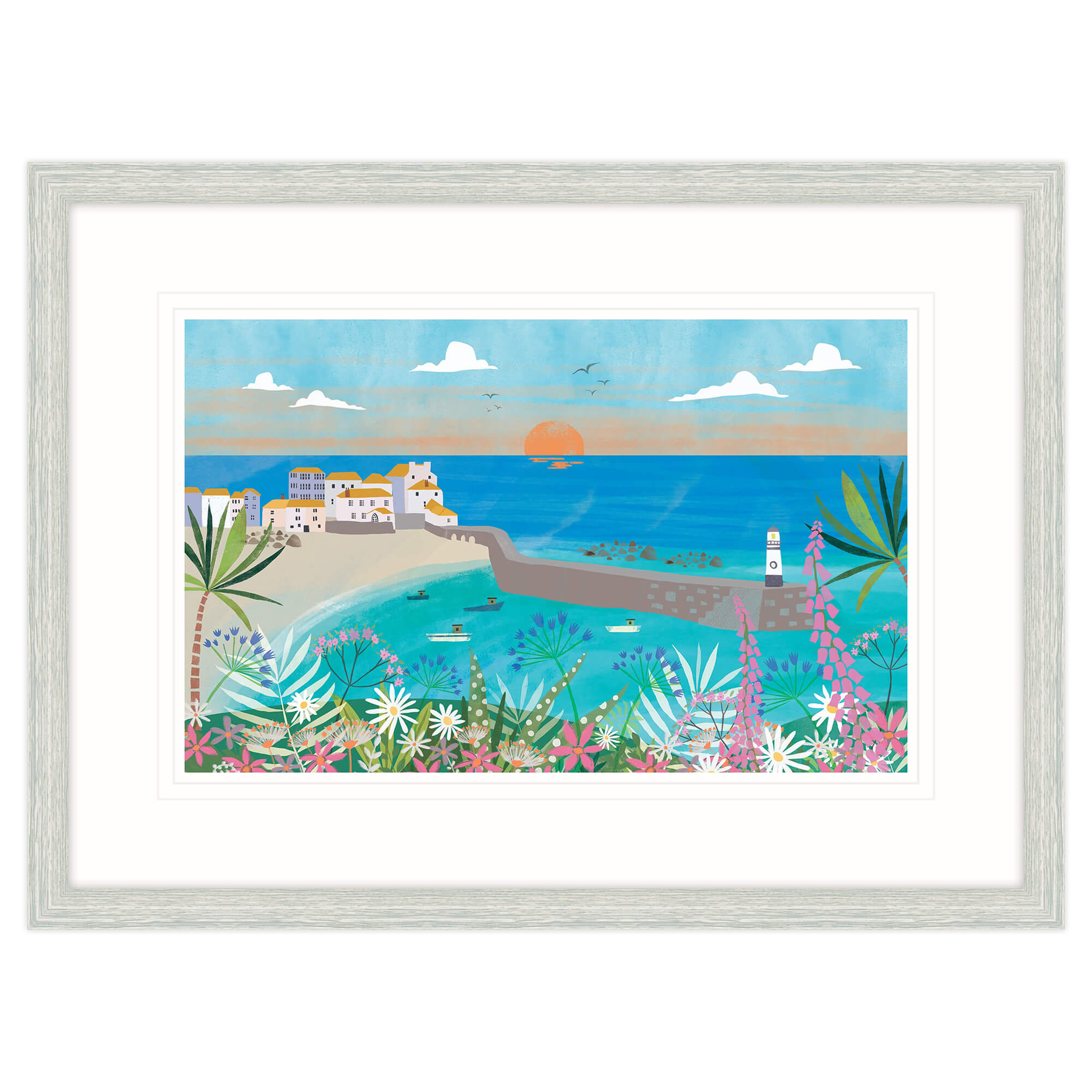 St Ives Collage Framed Print