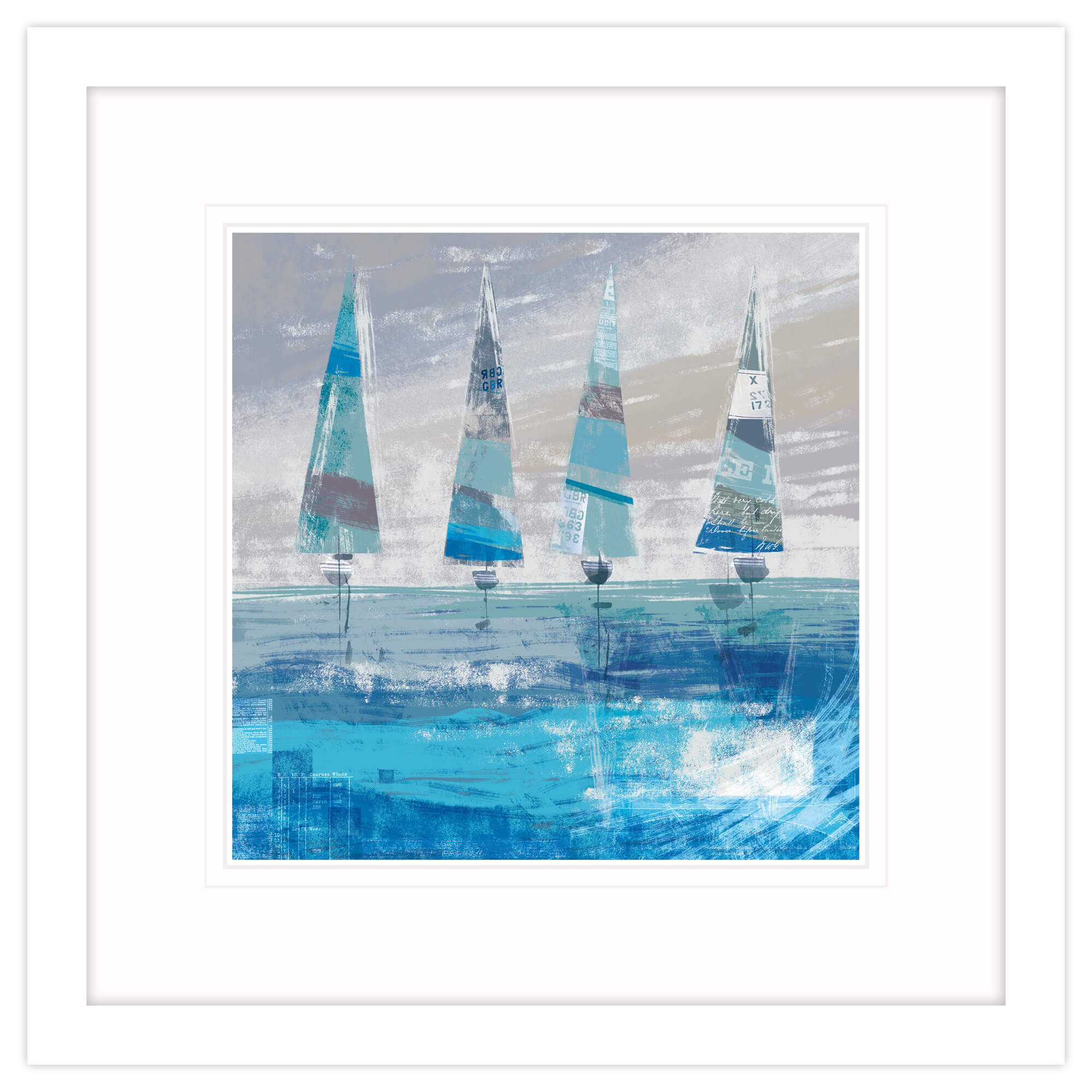 Abstract Boats On Horizon Framed Print