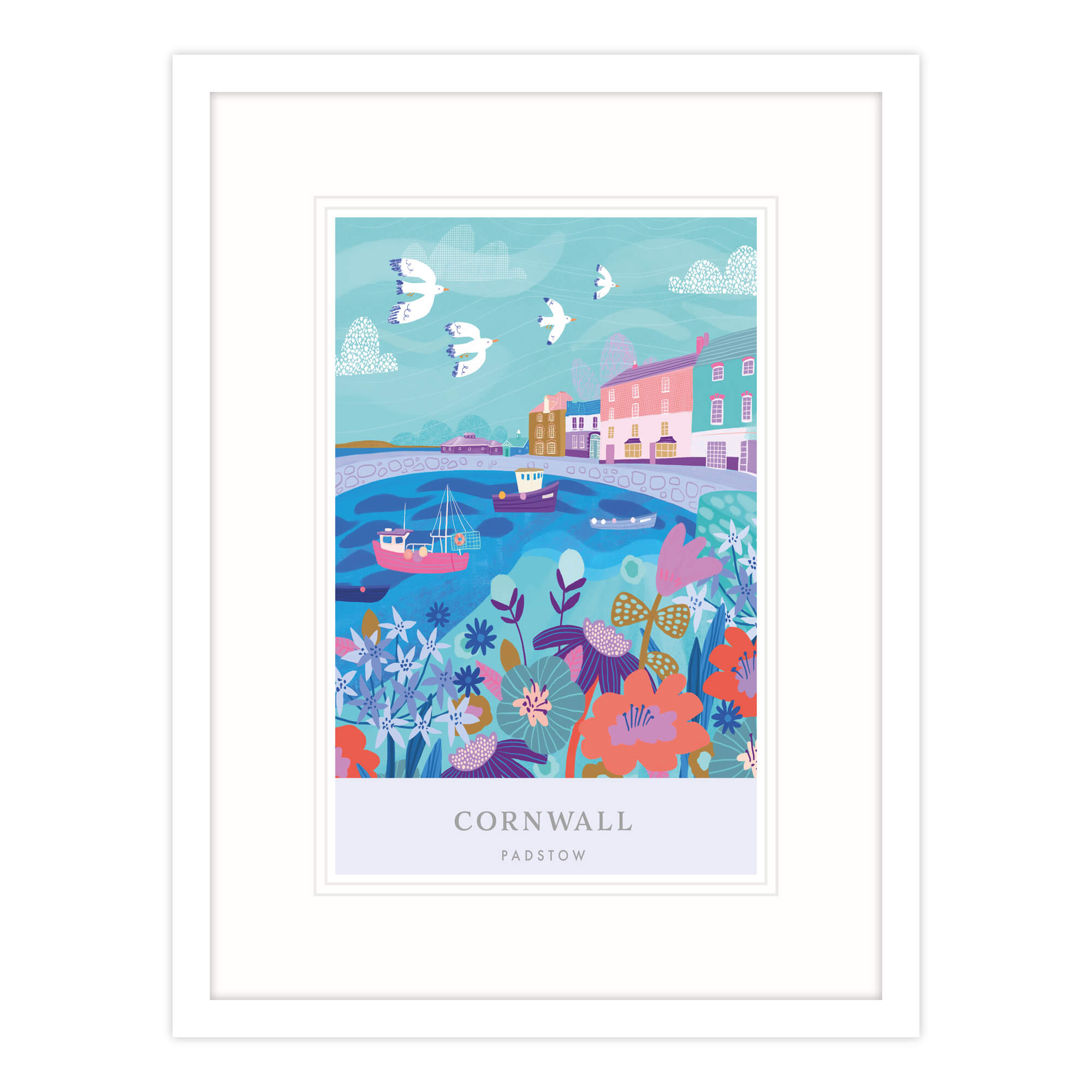 Padstow Brights Large Framed Print