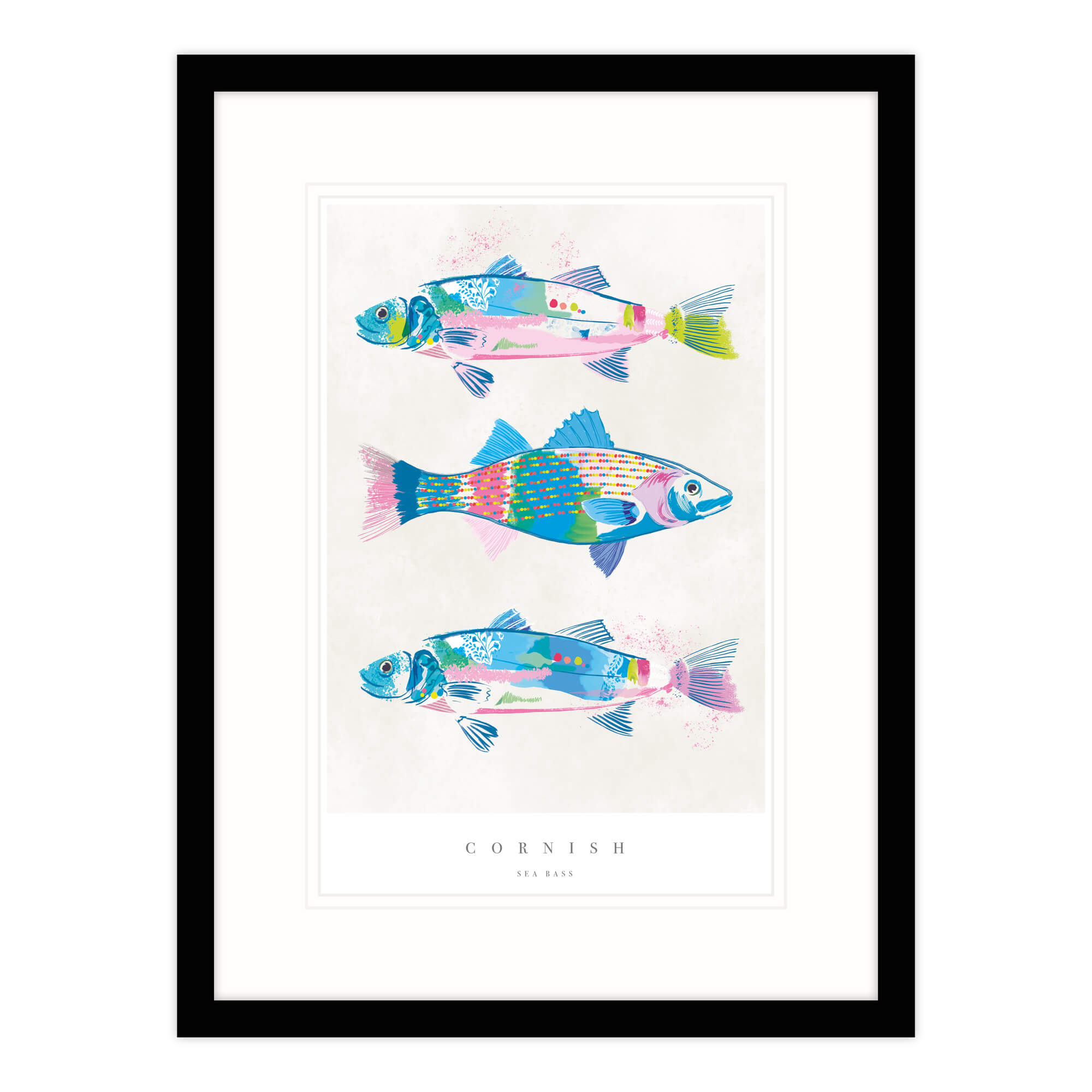 Cornish Sea Bass Large Framed Print