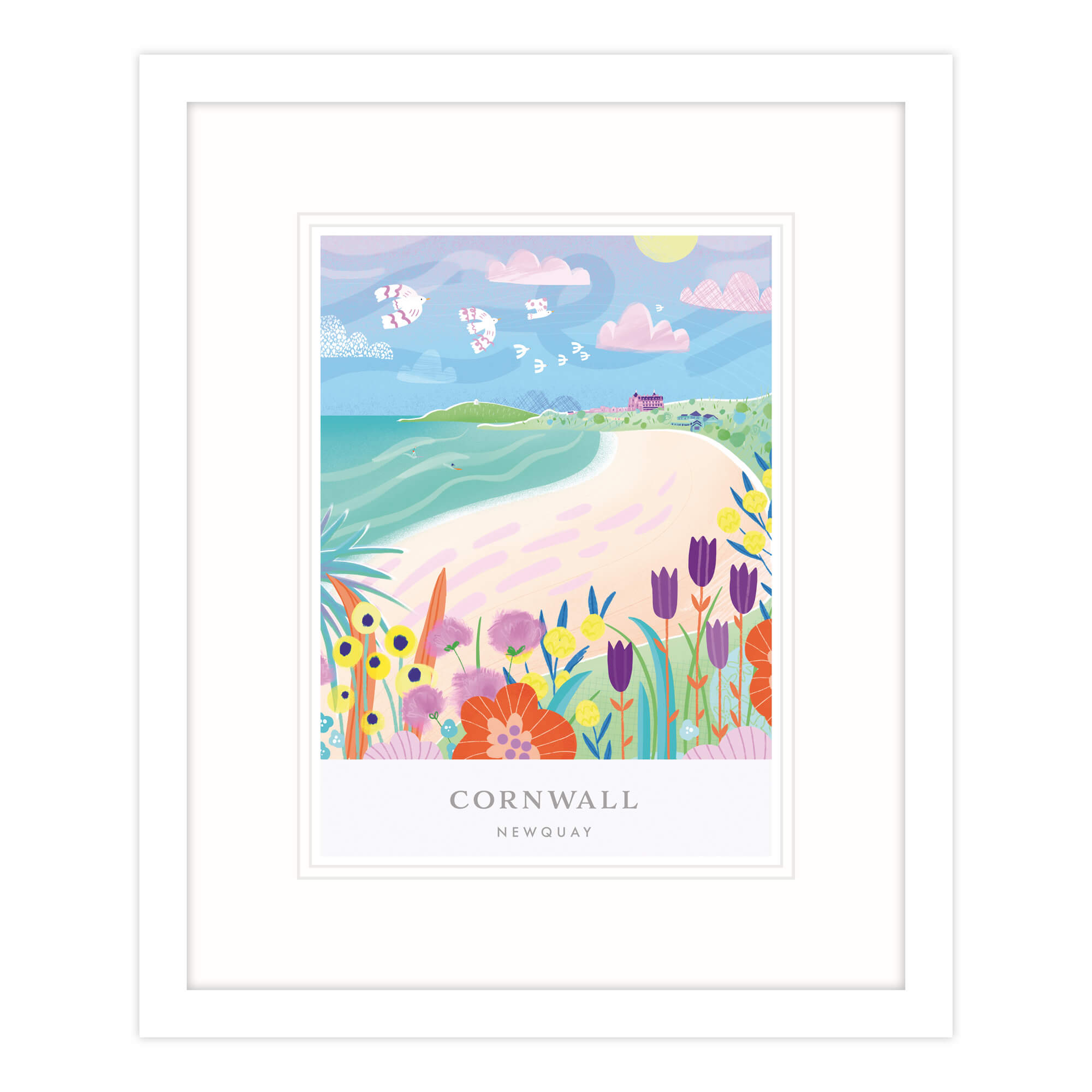 Fistral Brights Med Framed Print