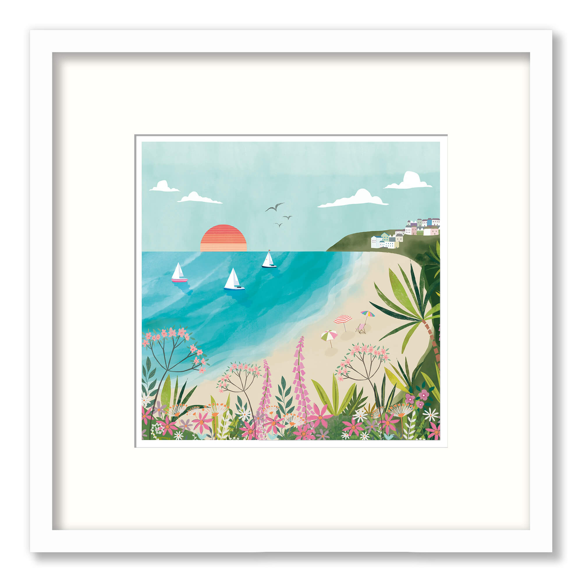 Carbis Bay Mini Square Framed Print