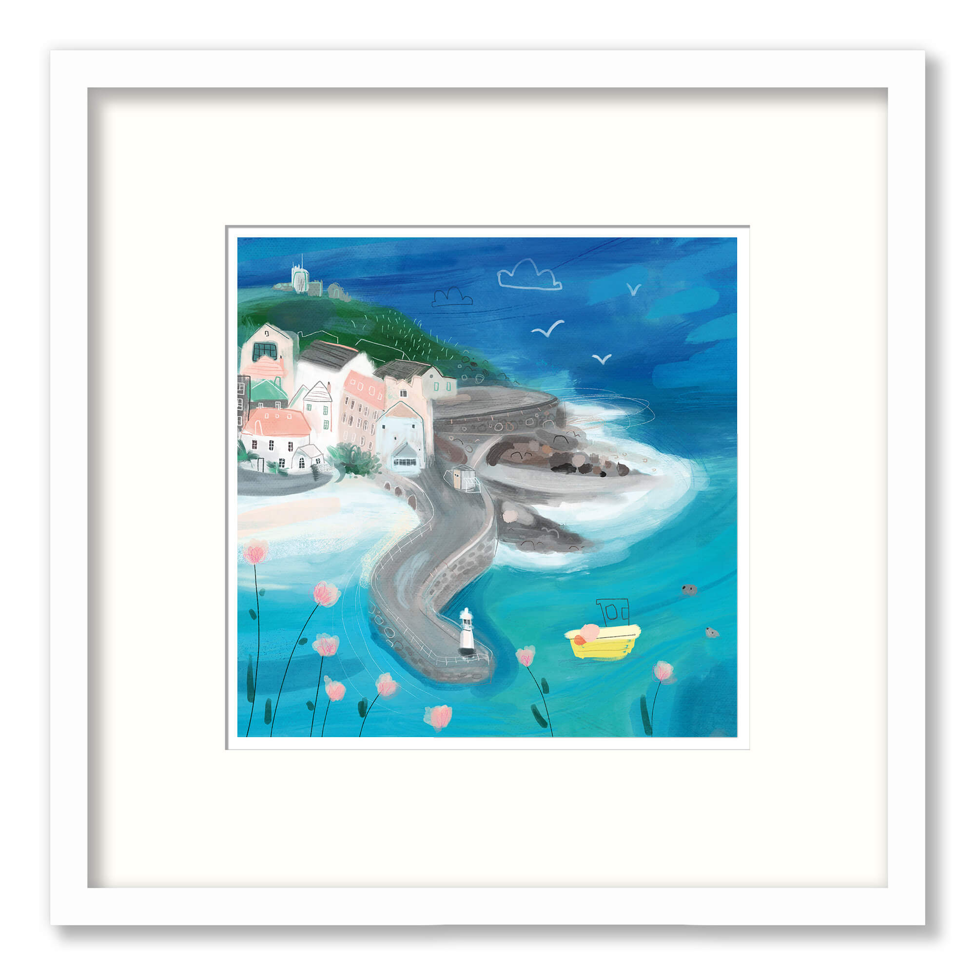 St Ives Boats Mini Square Framed Print