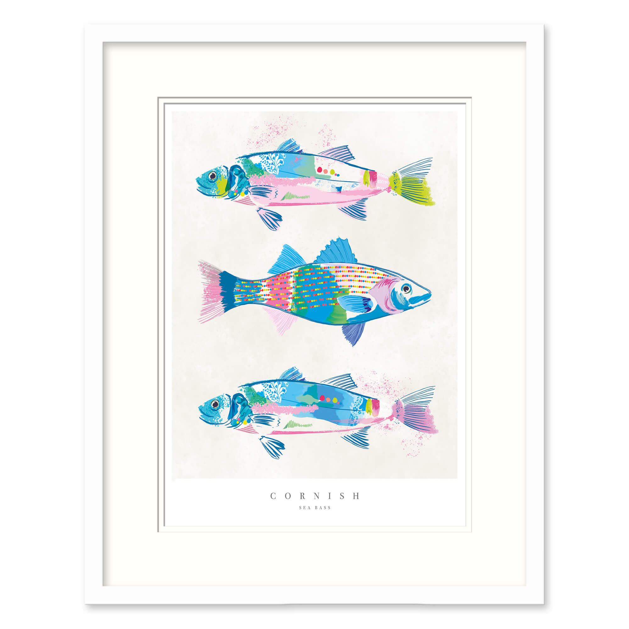 Cornish Sea Bass Small Framed Print