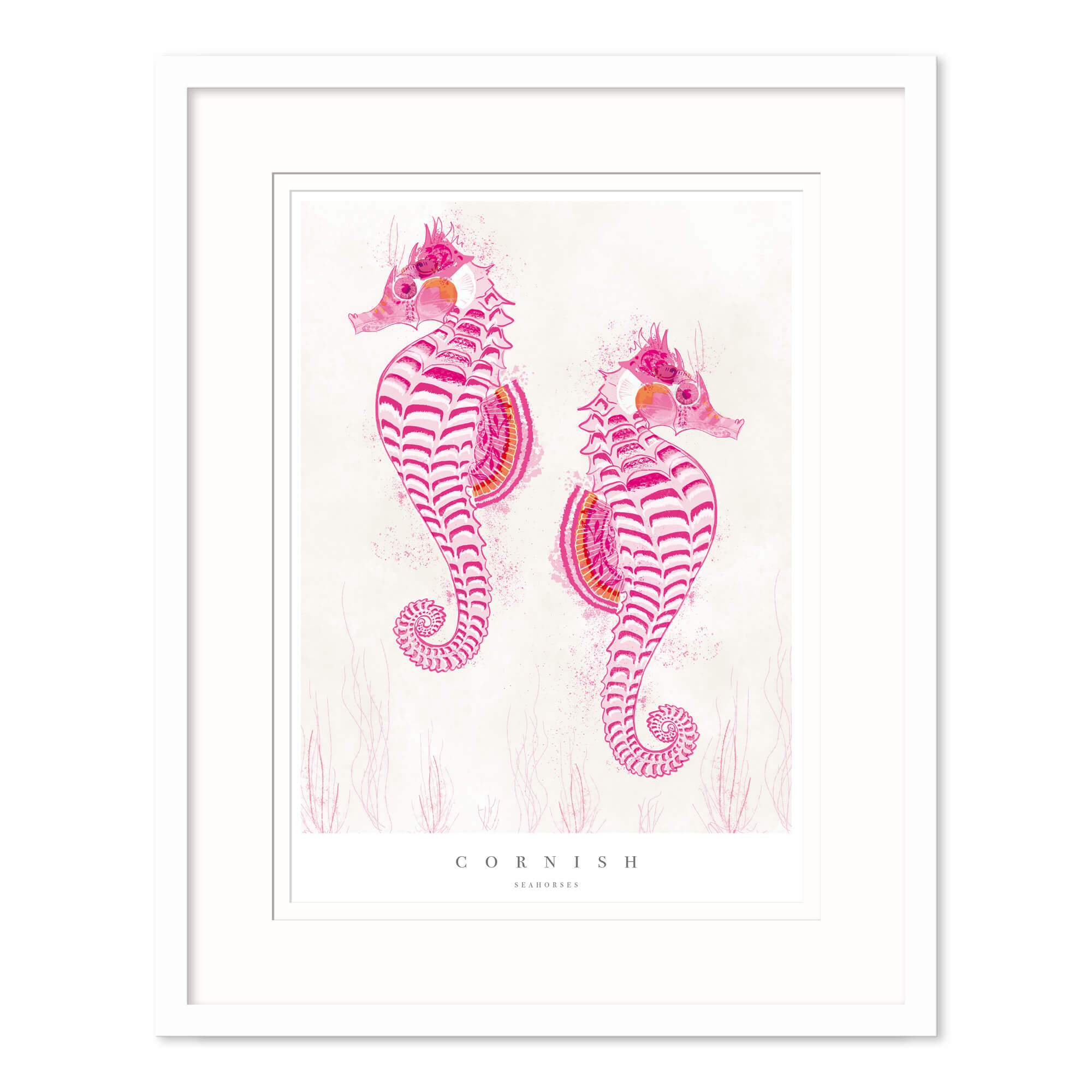 Cornish Seahorses Med Framed Print