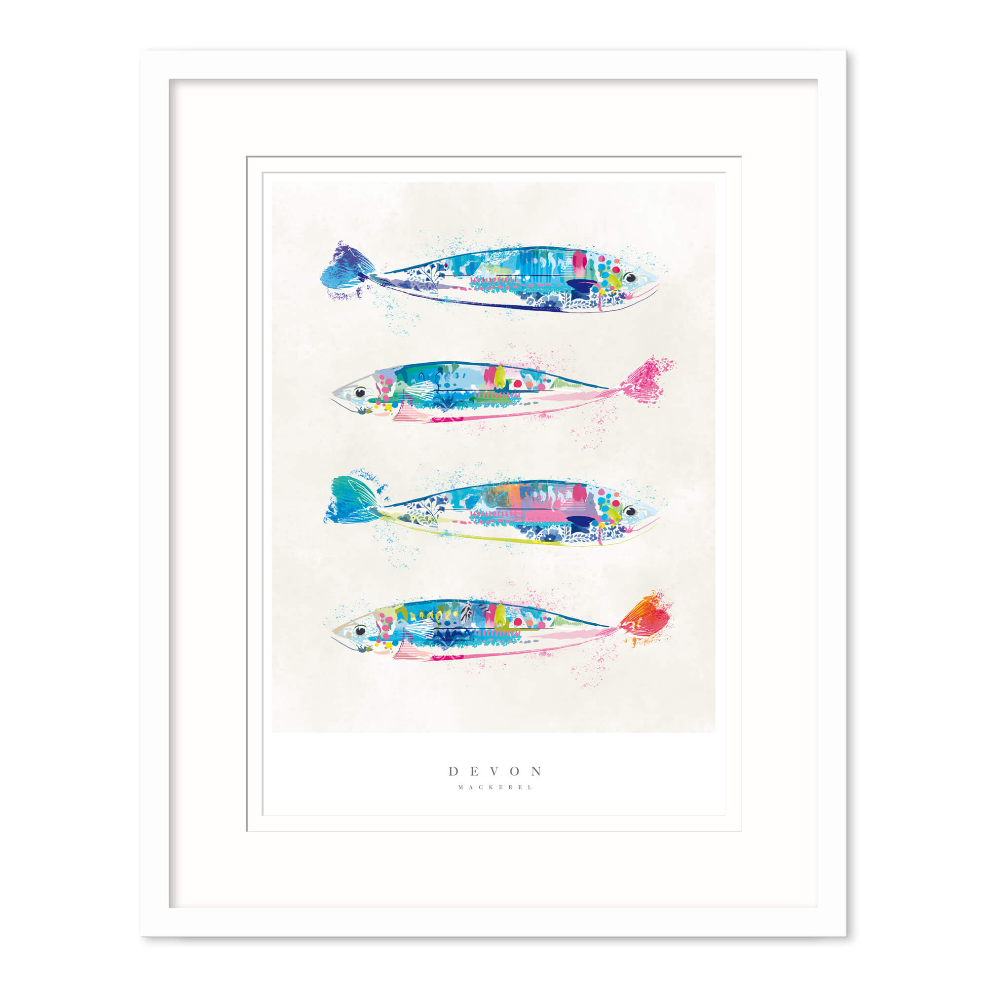 Devon Mackerel Medium Framed Print