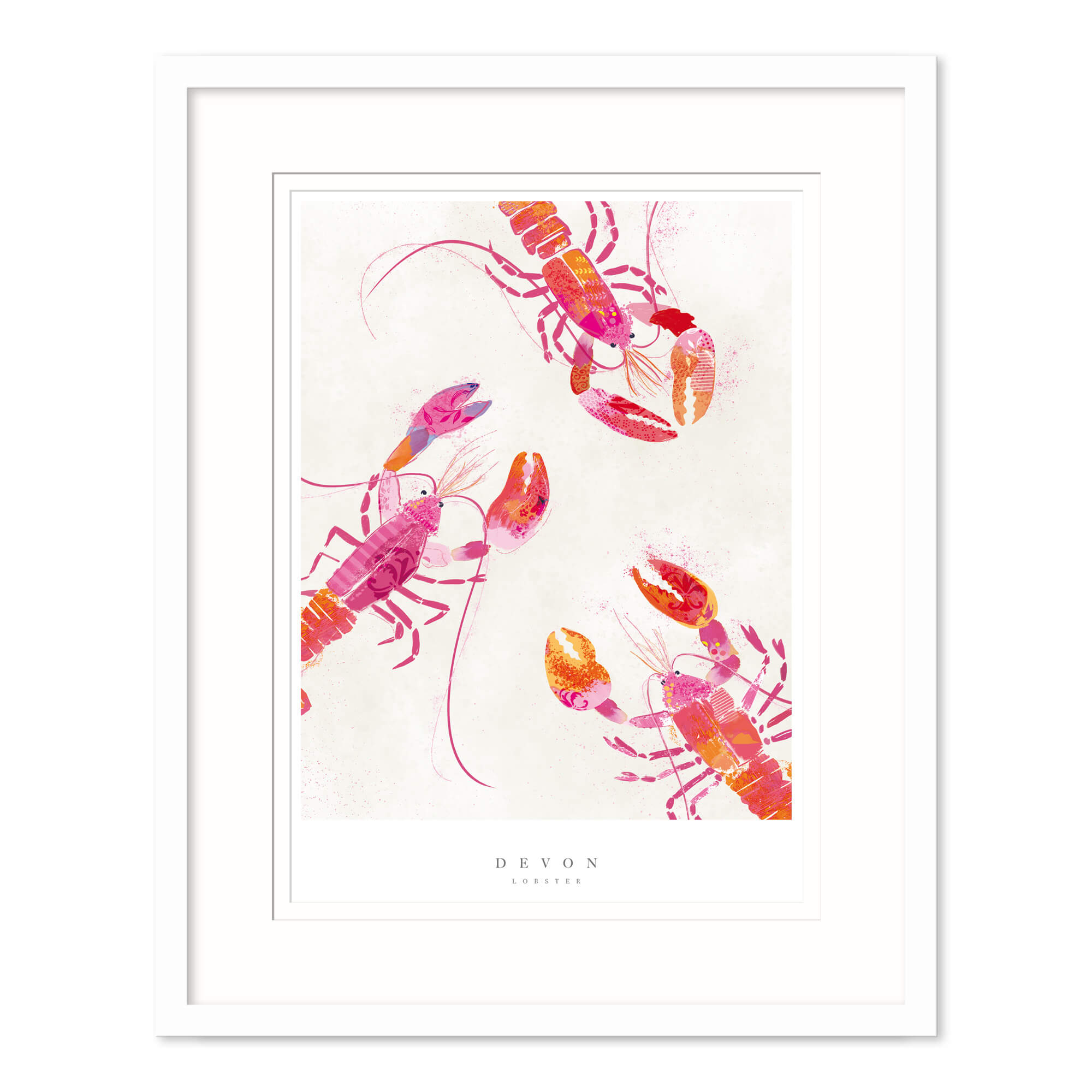 Devon Lobsters Medium Framed Print