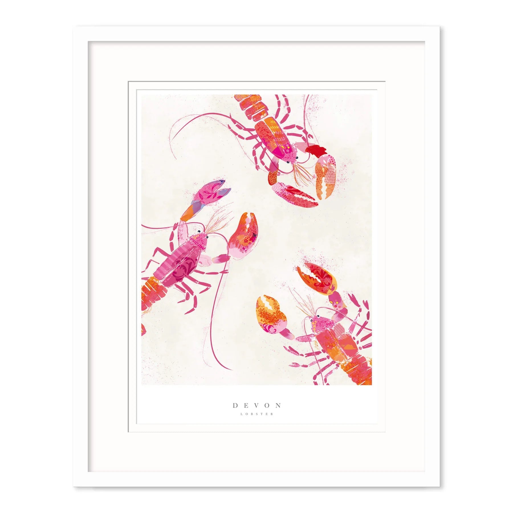 Devon Lobsters Small Framed Print