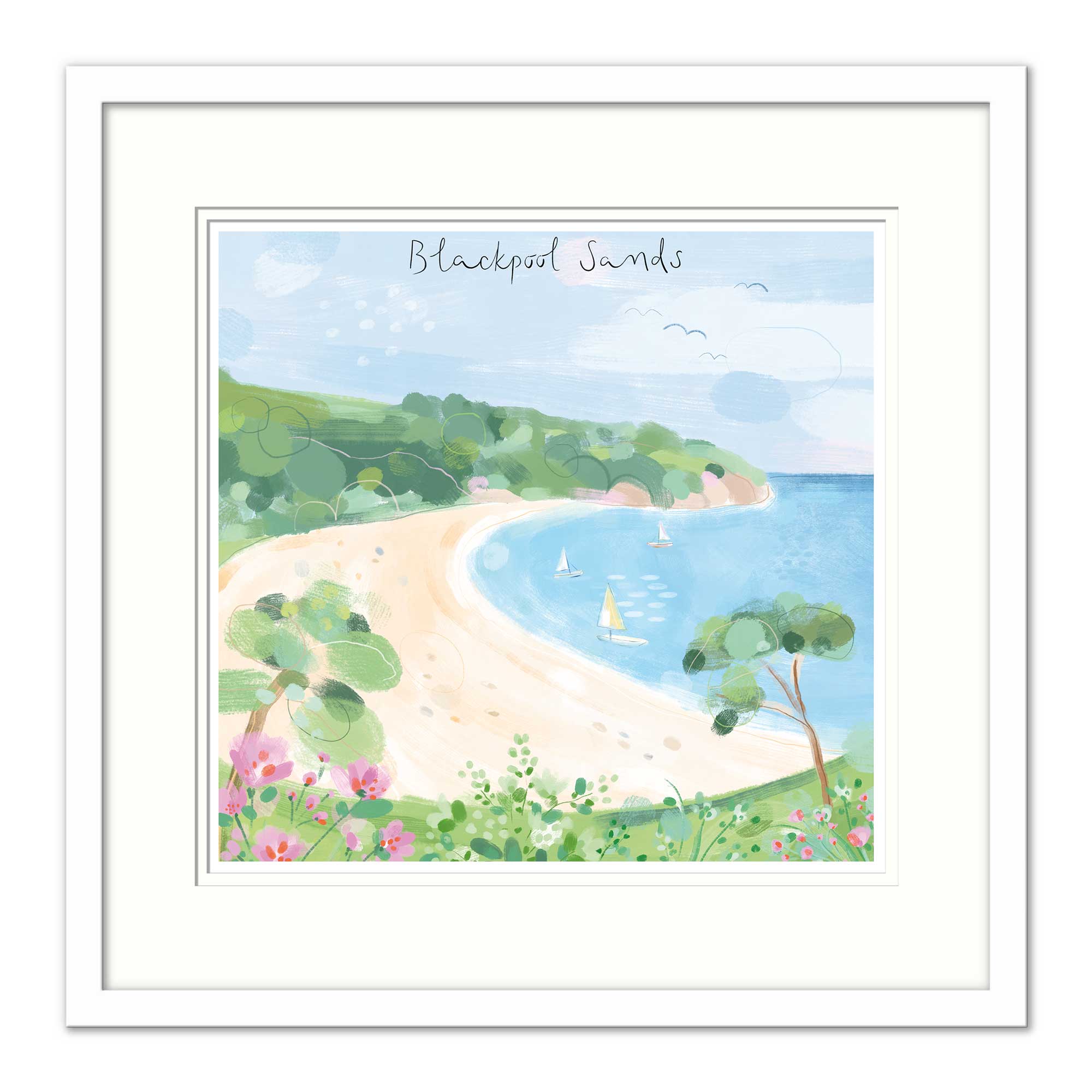 Blackpool Sands Small Framed Print