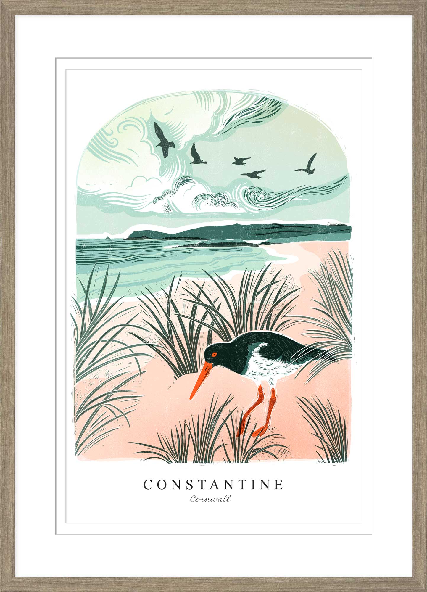 Constantine Arched Lino Framed Print