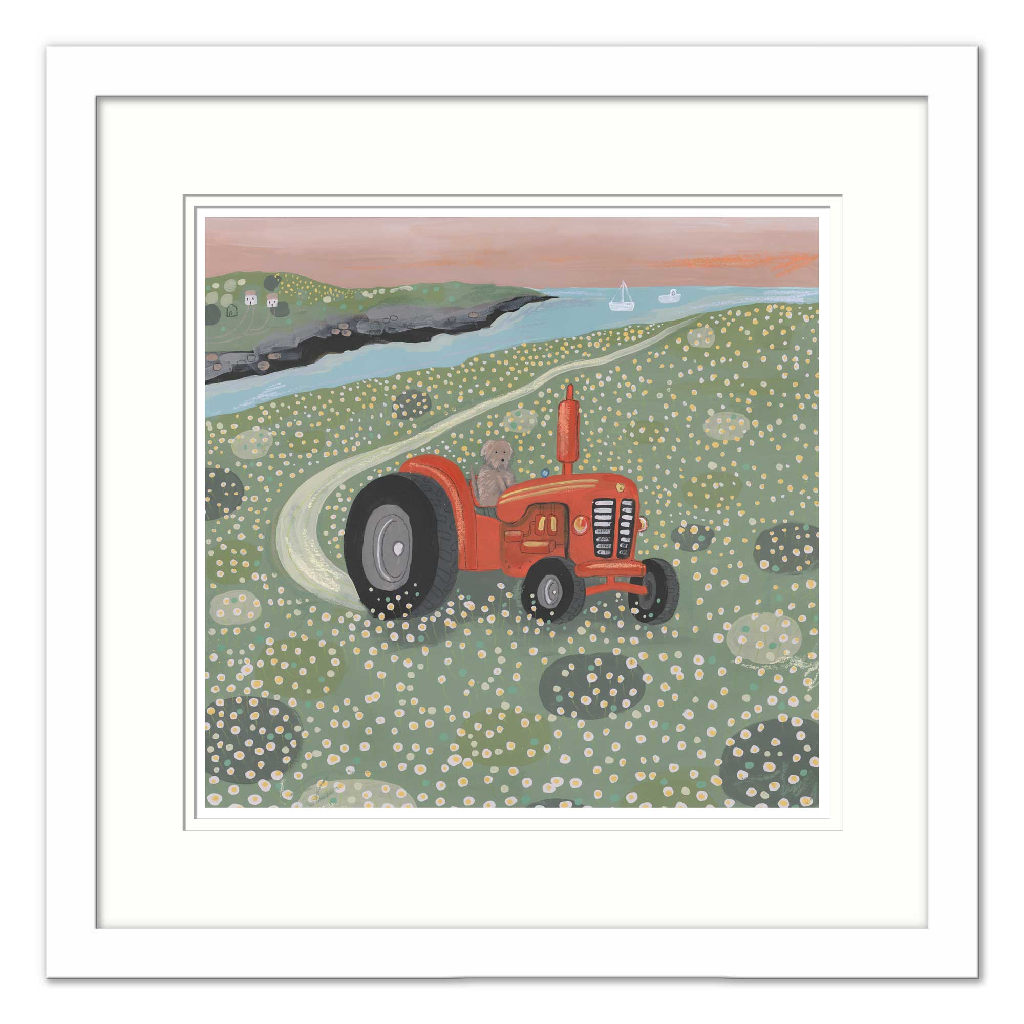 Red Tractor Med Framed Print